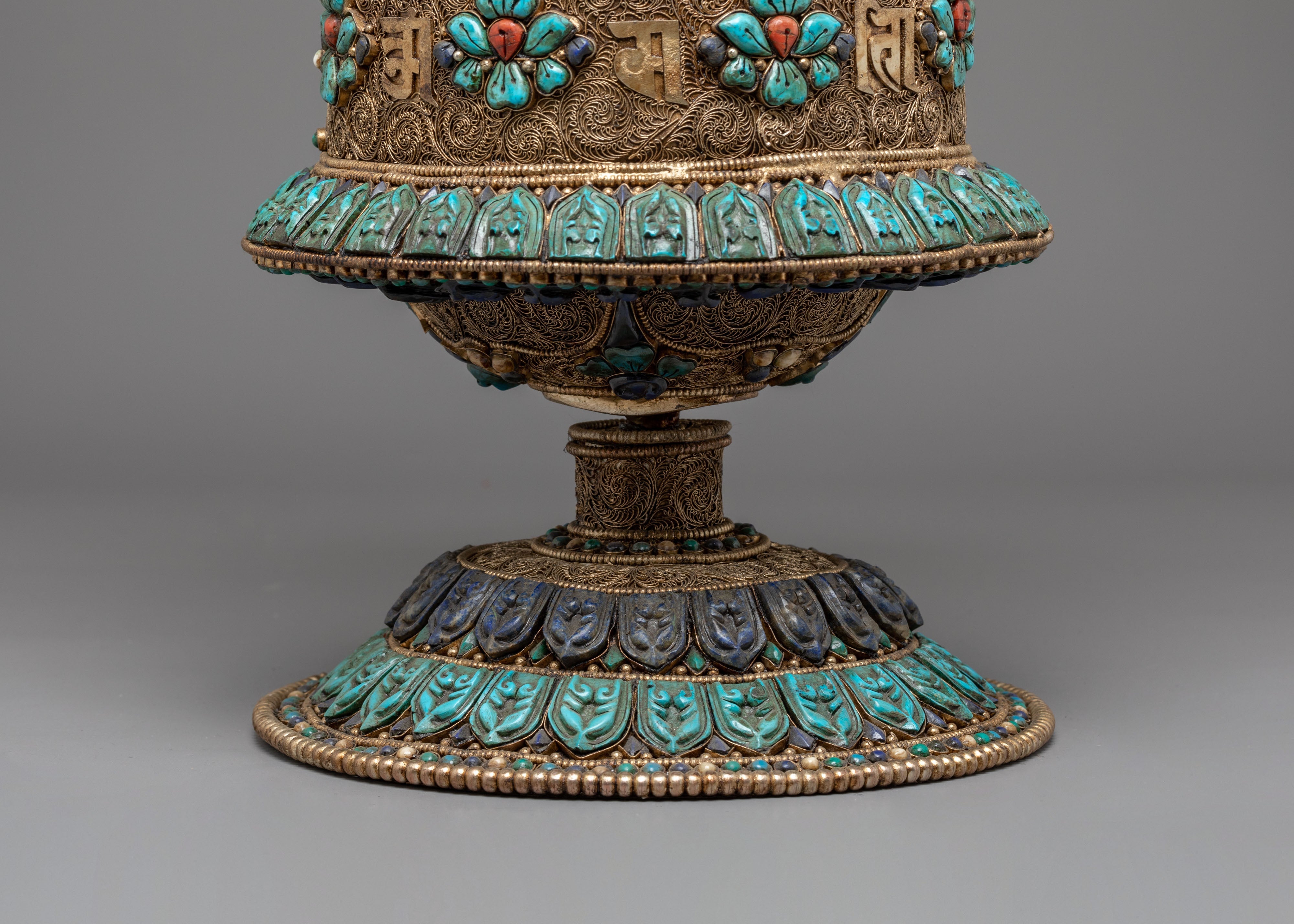 Prayer Wheel With 8 Auspicious Symbols | Tibetan Ritual Prayer Wheel