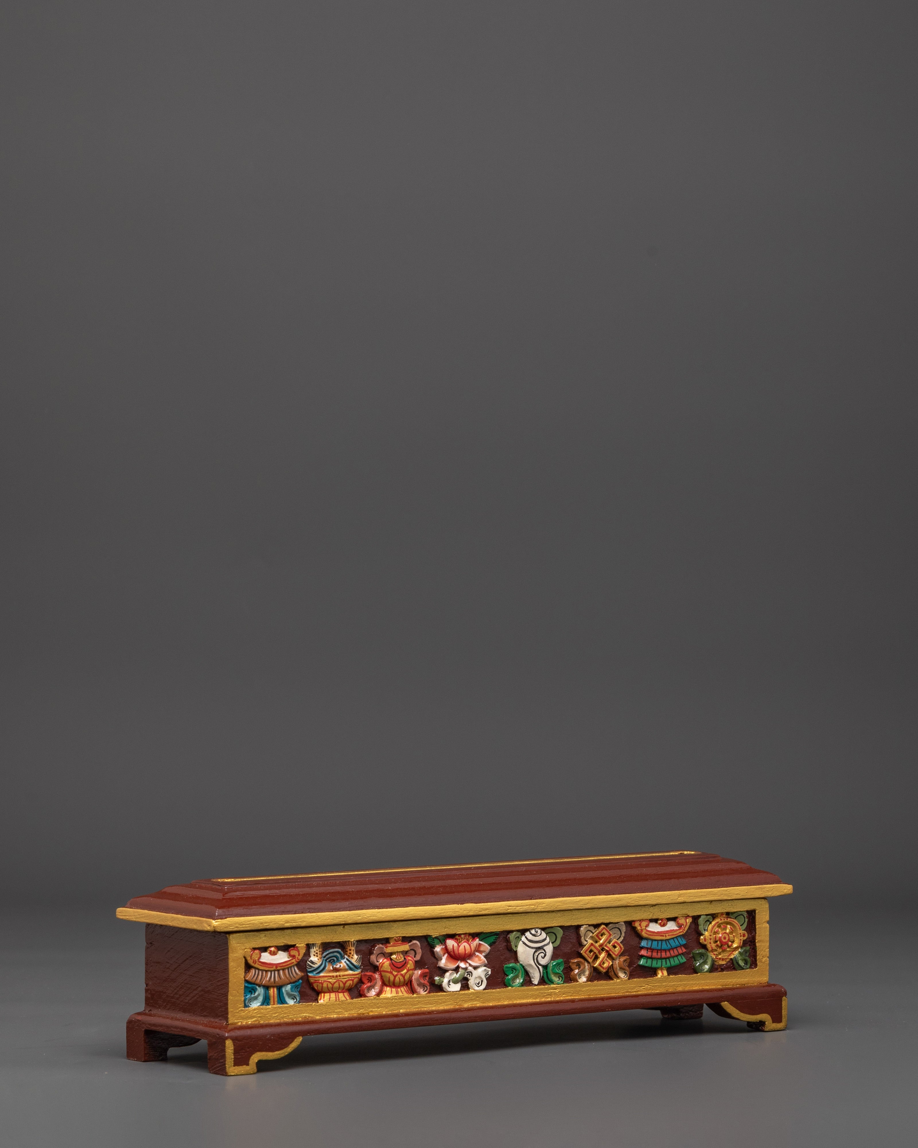 Buddhist Incense Burner with Eight Auspicious Symbols | Traditional Ritual Burner