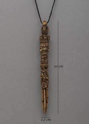 Hand-Carved Buffalo Bone Tibetan Buddhist Locket | Powerful Wrathful Deity Pendant