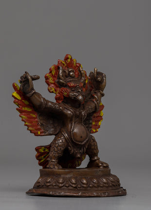 Hand-Carved Brass Garuda Statue with Antique Finish | Oxidized Antique Finish Deity