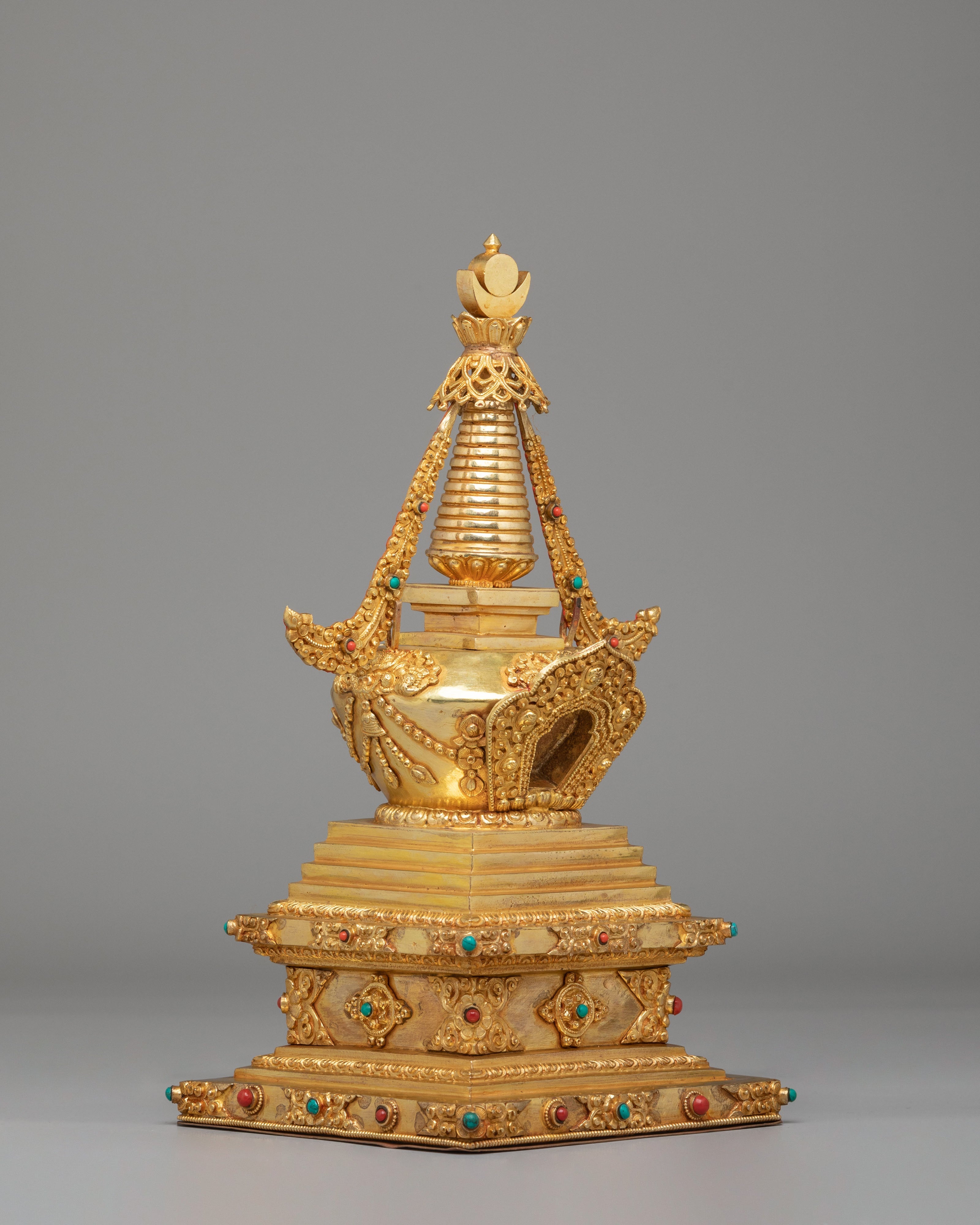 Traditional Altar Enlightenment Stupa | Handmade Tibetan Ritual Stupa