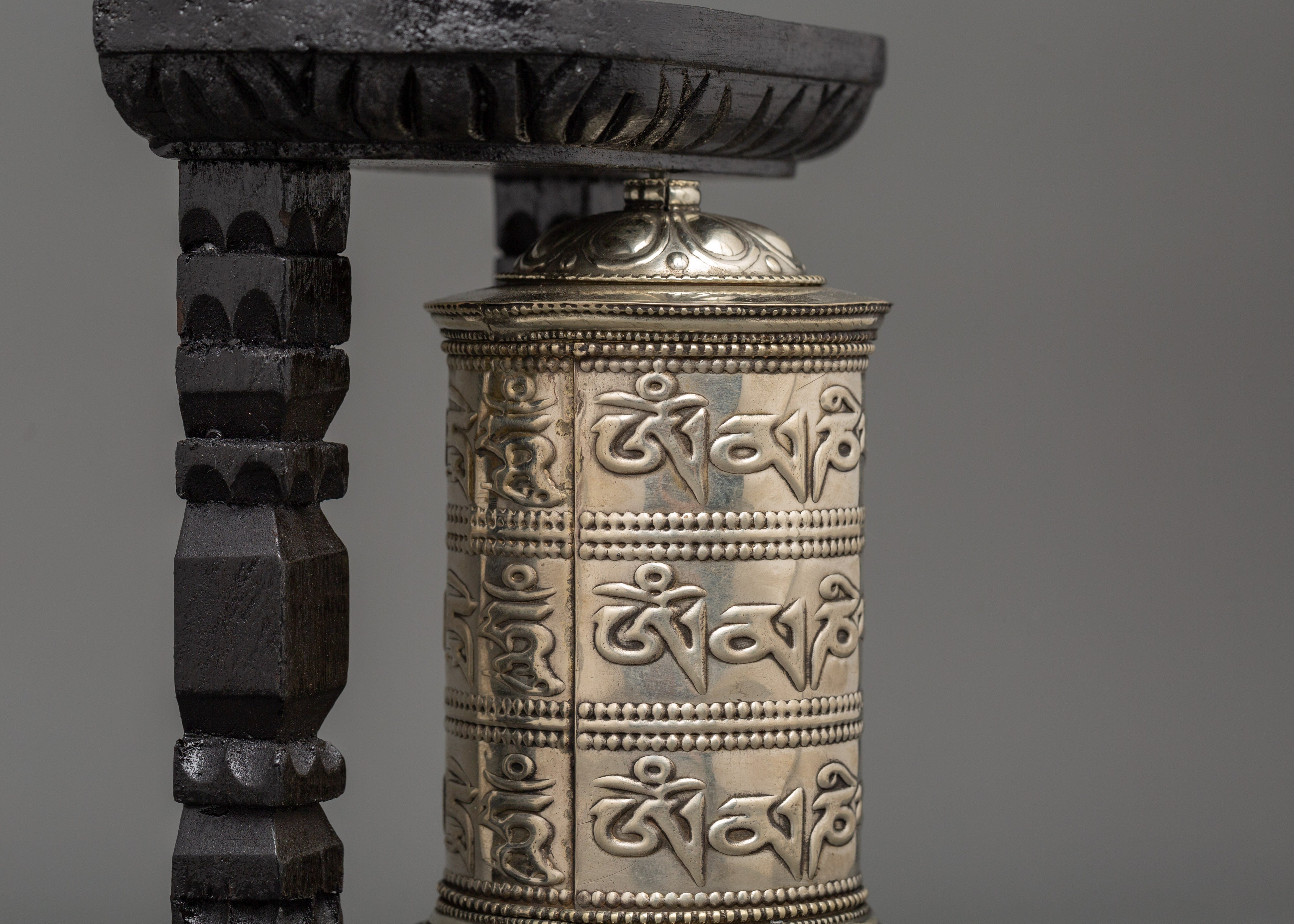 Brass & Copper Mantra Wheel | Tibetan Prayer Wheel for Spiritual Practice