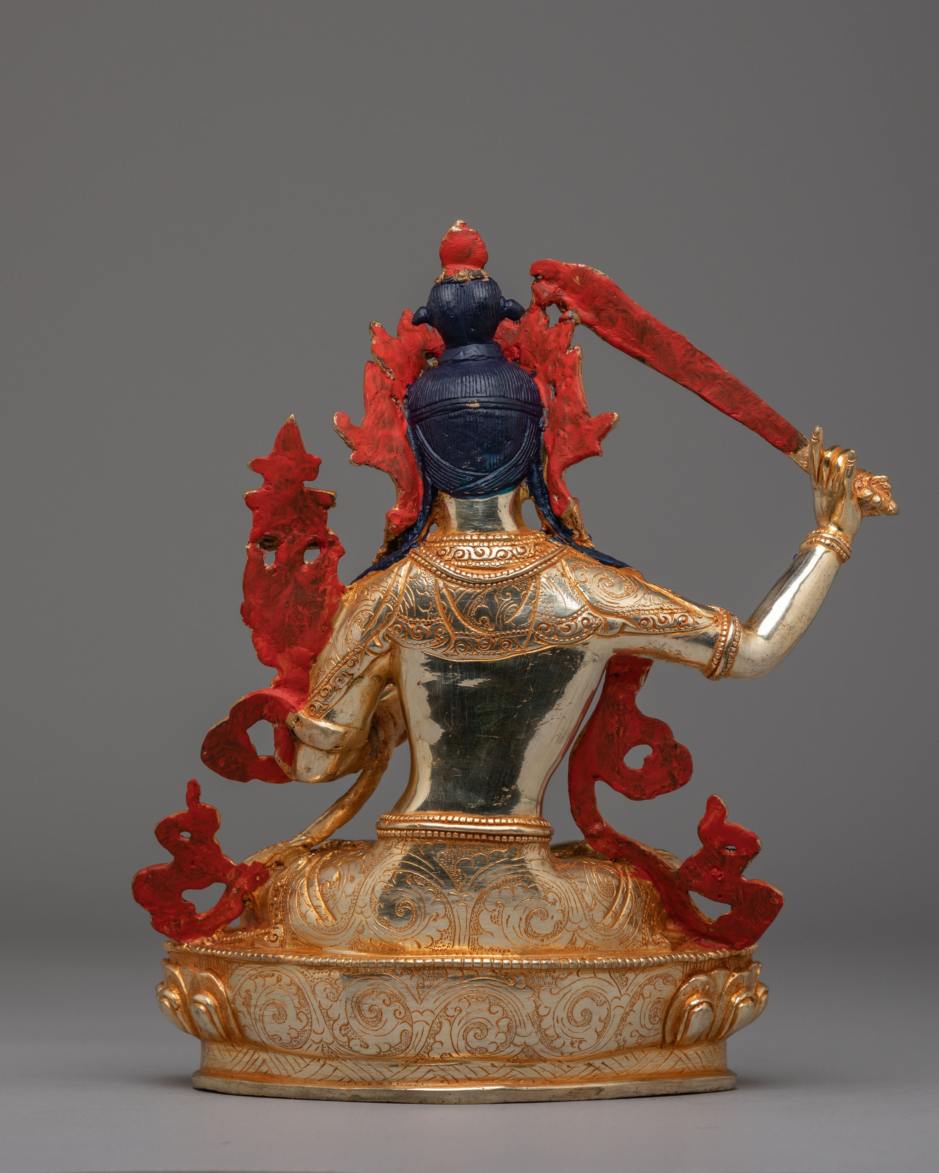 Sacred Flaming Sword Manjushri Statue | Buddhist Wisdom Deity