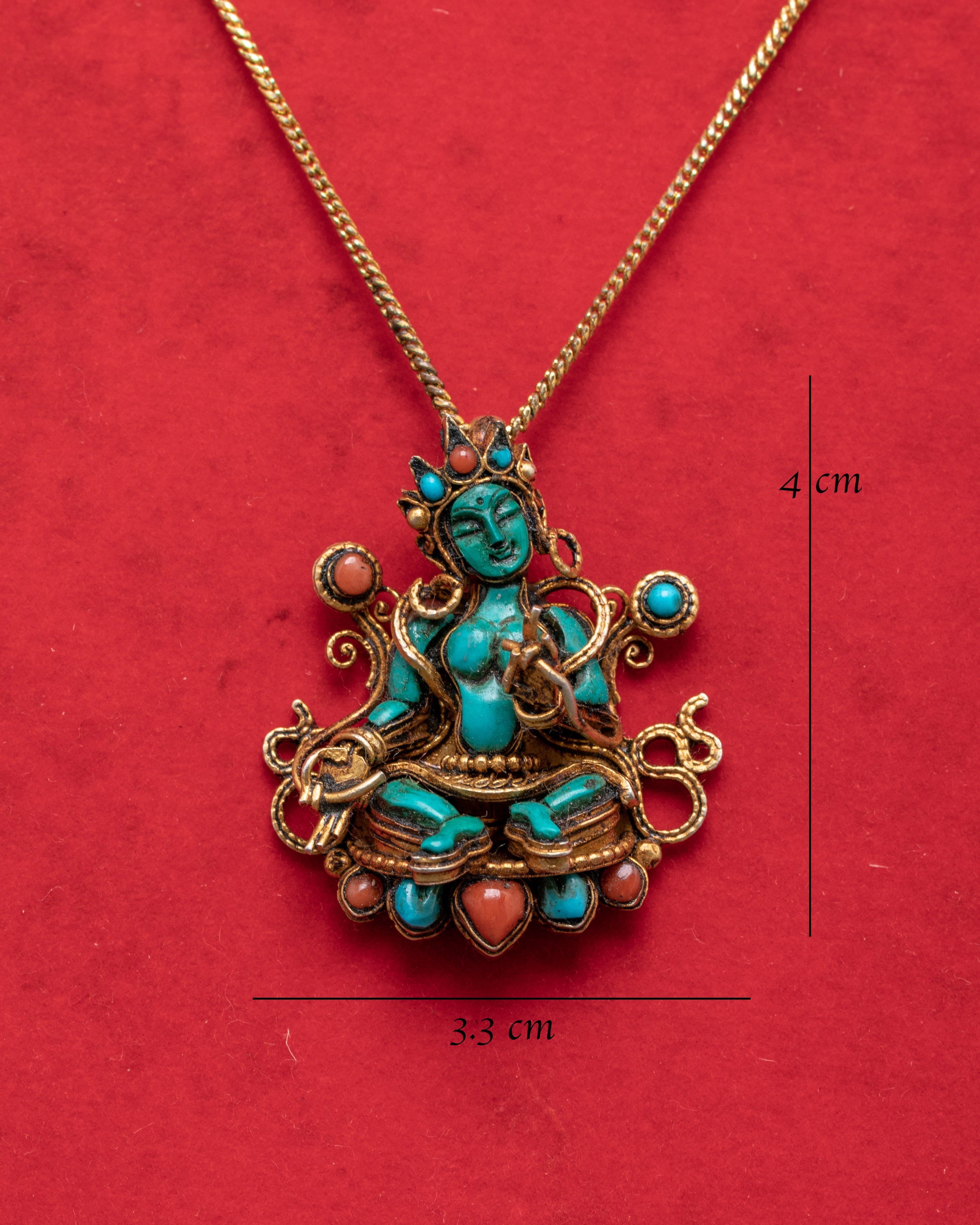 Sacred Green Tara Locket Pendant | Handcrafted Tibetan Amulet for Compassion