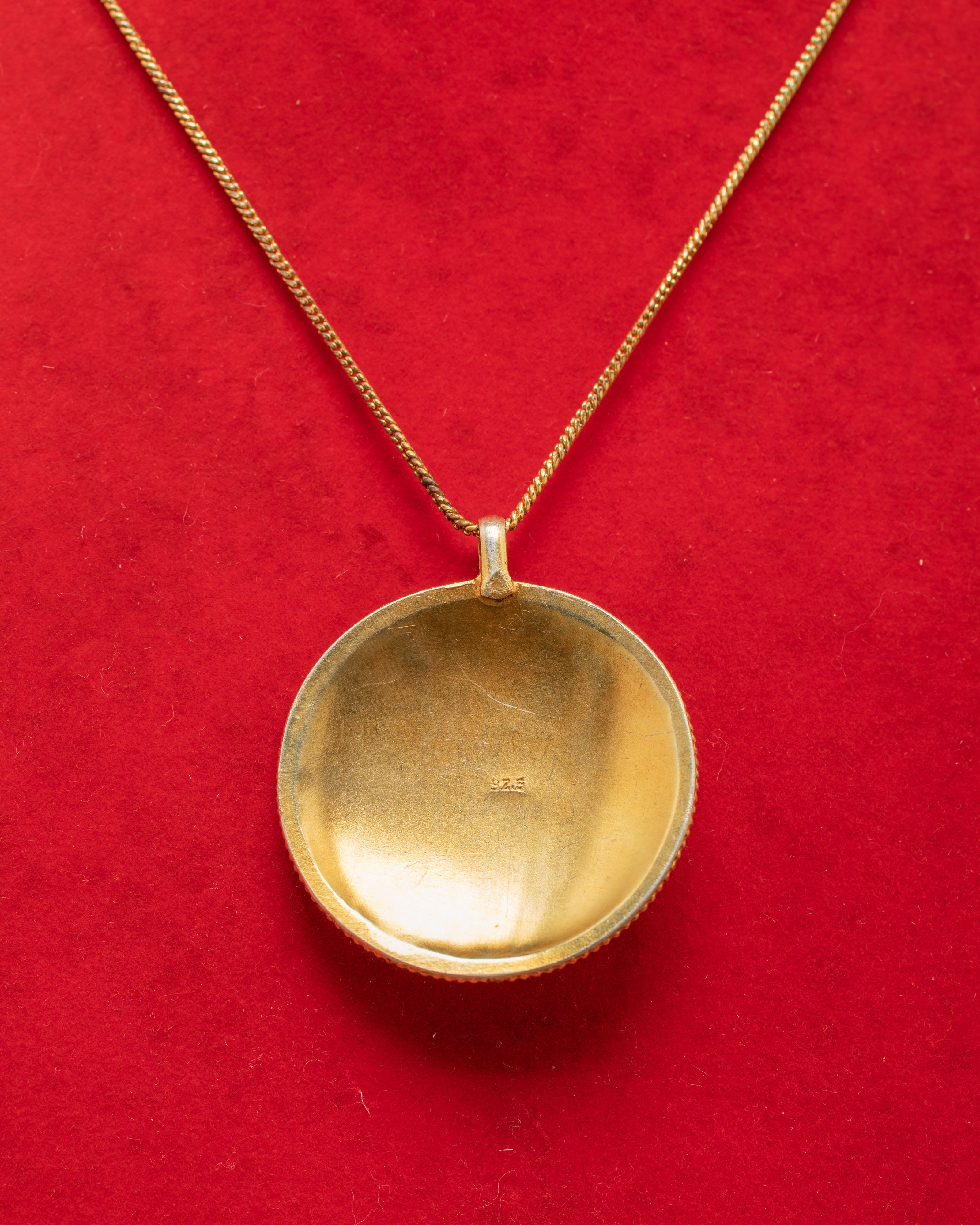 Gold Plated Locket with Turquoise | Elegant Pendant for Protection