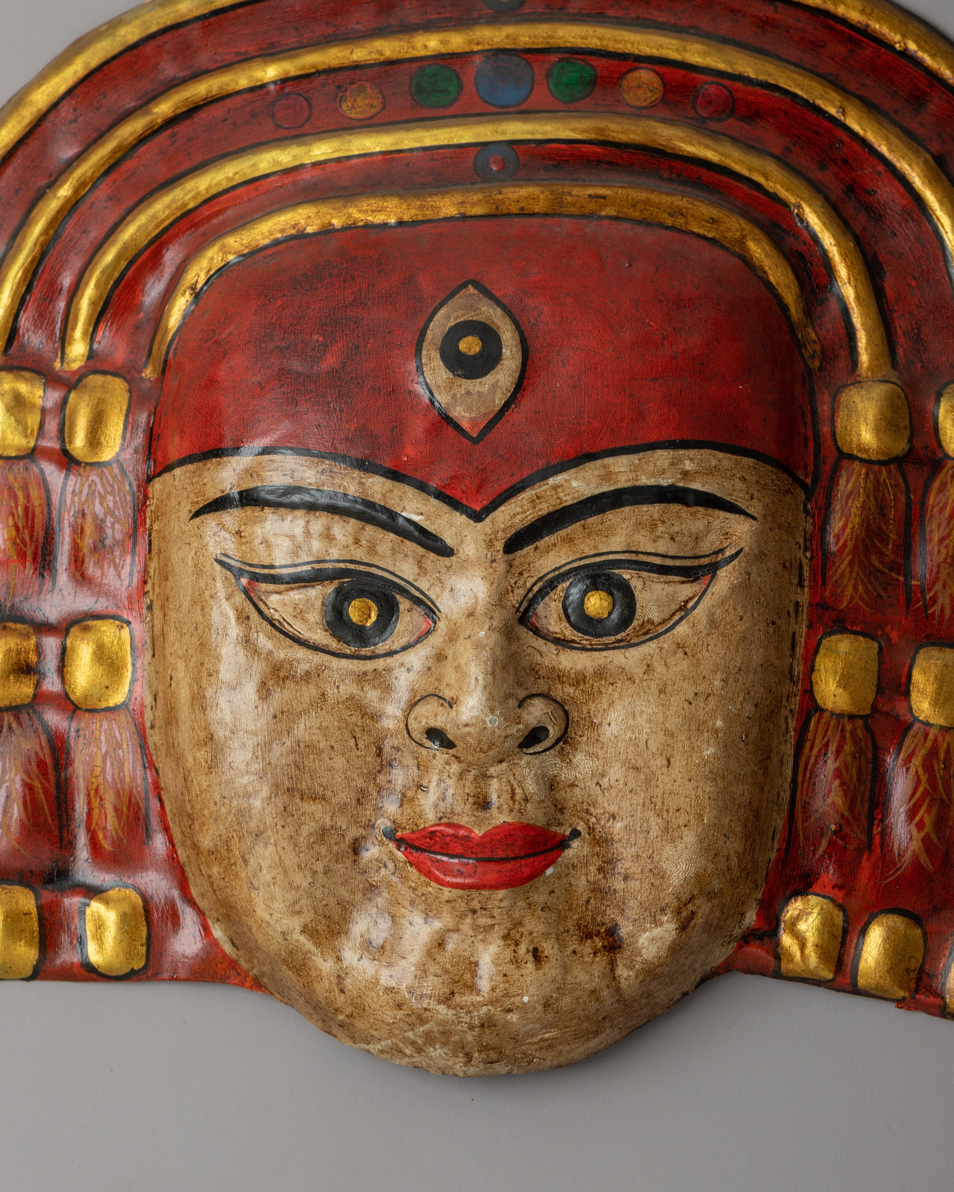 Handcrafted Kumari Face Mask | Symbol of Divine Power & Purity