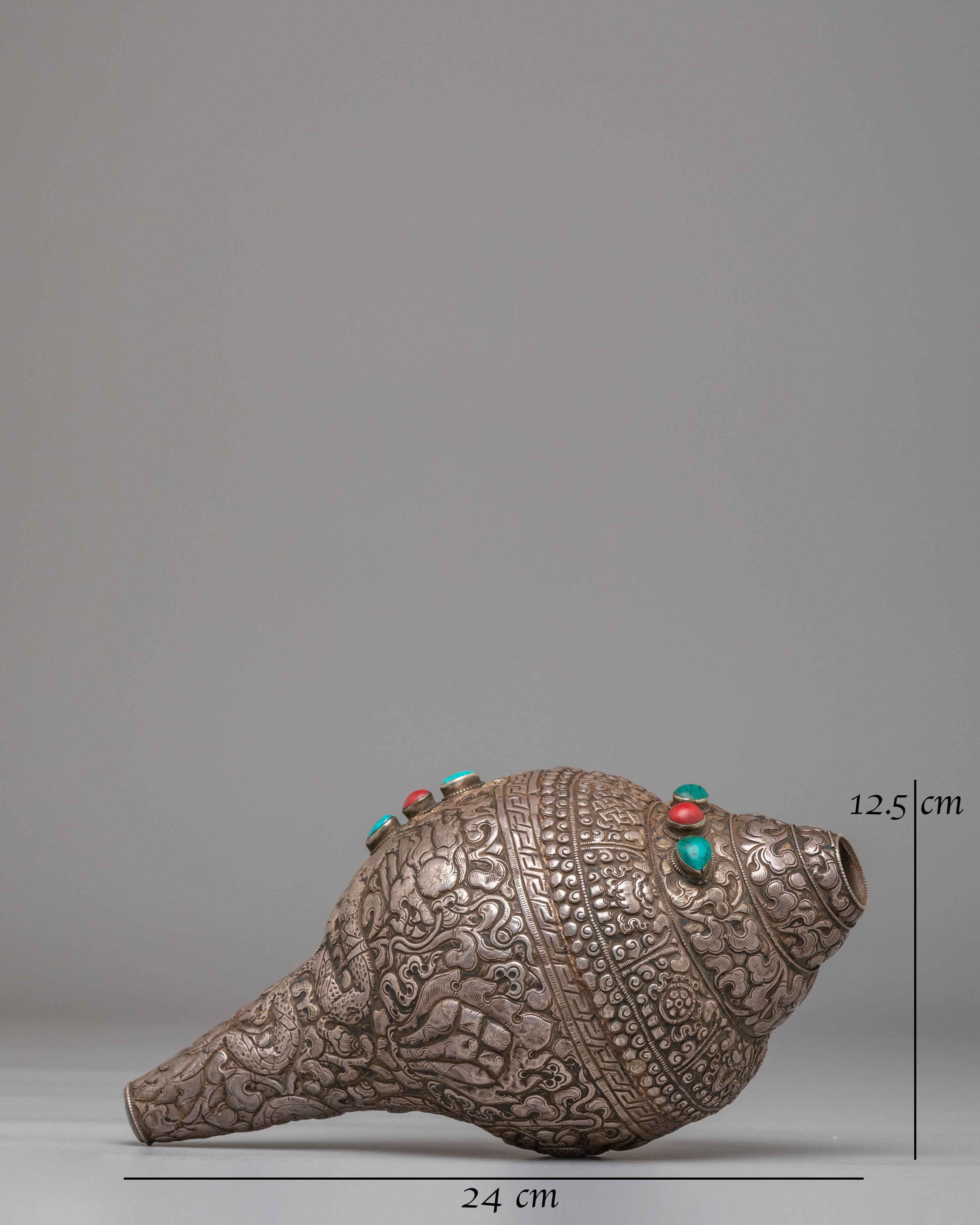 Sacred Buddhist Ritual Conch | Handcrafted Himalayan Art