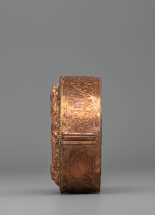 Handcrafted Precious Copper Ghau Box | Sacred Tibetan Jewelry Decor