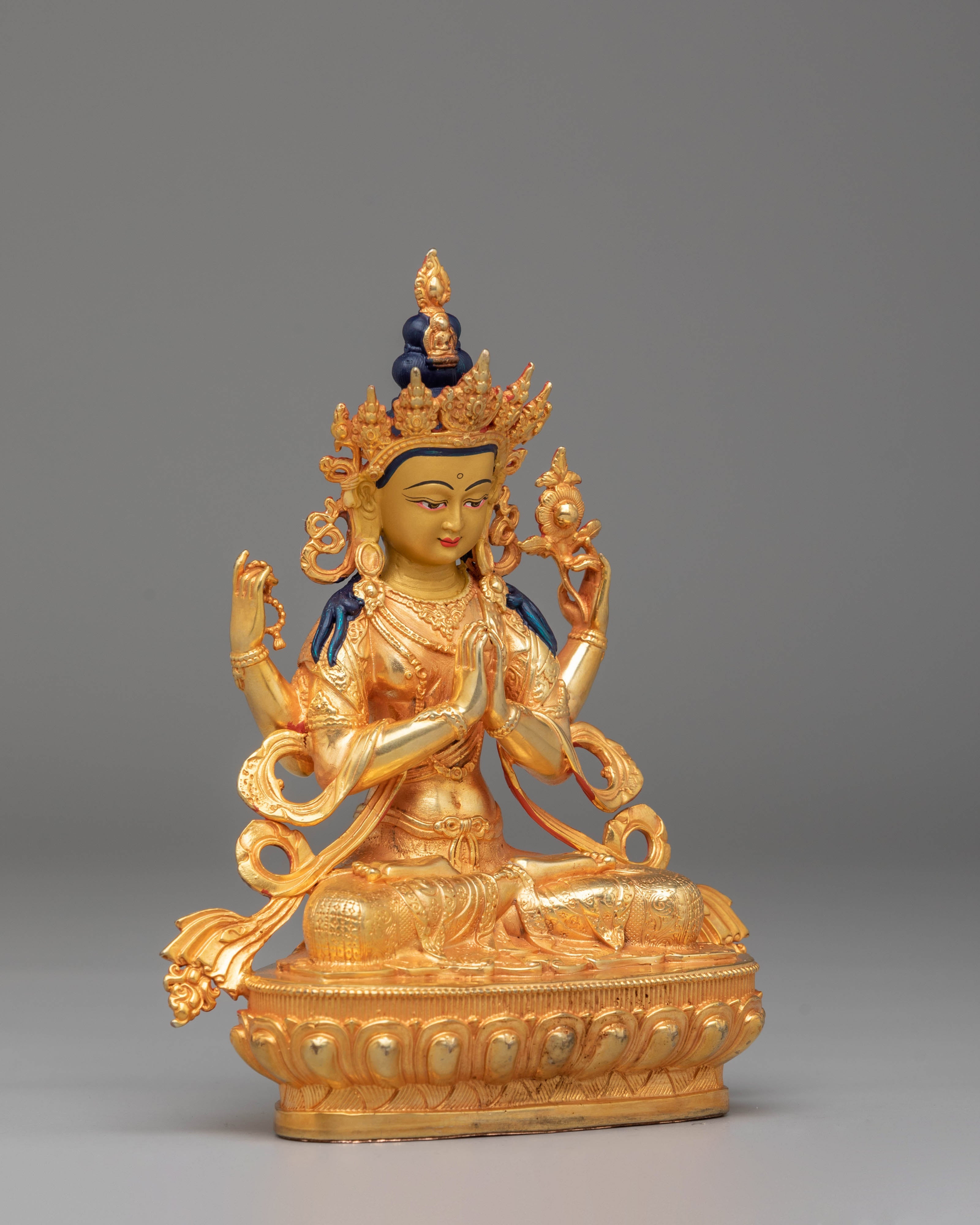 Buddhist Chenrezig Compassion Statue | Tibetan Avalokiteshvara Deity