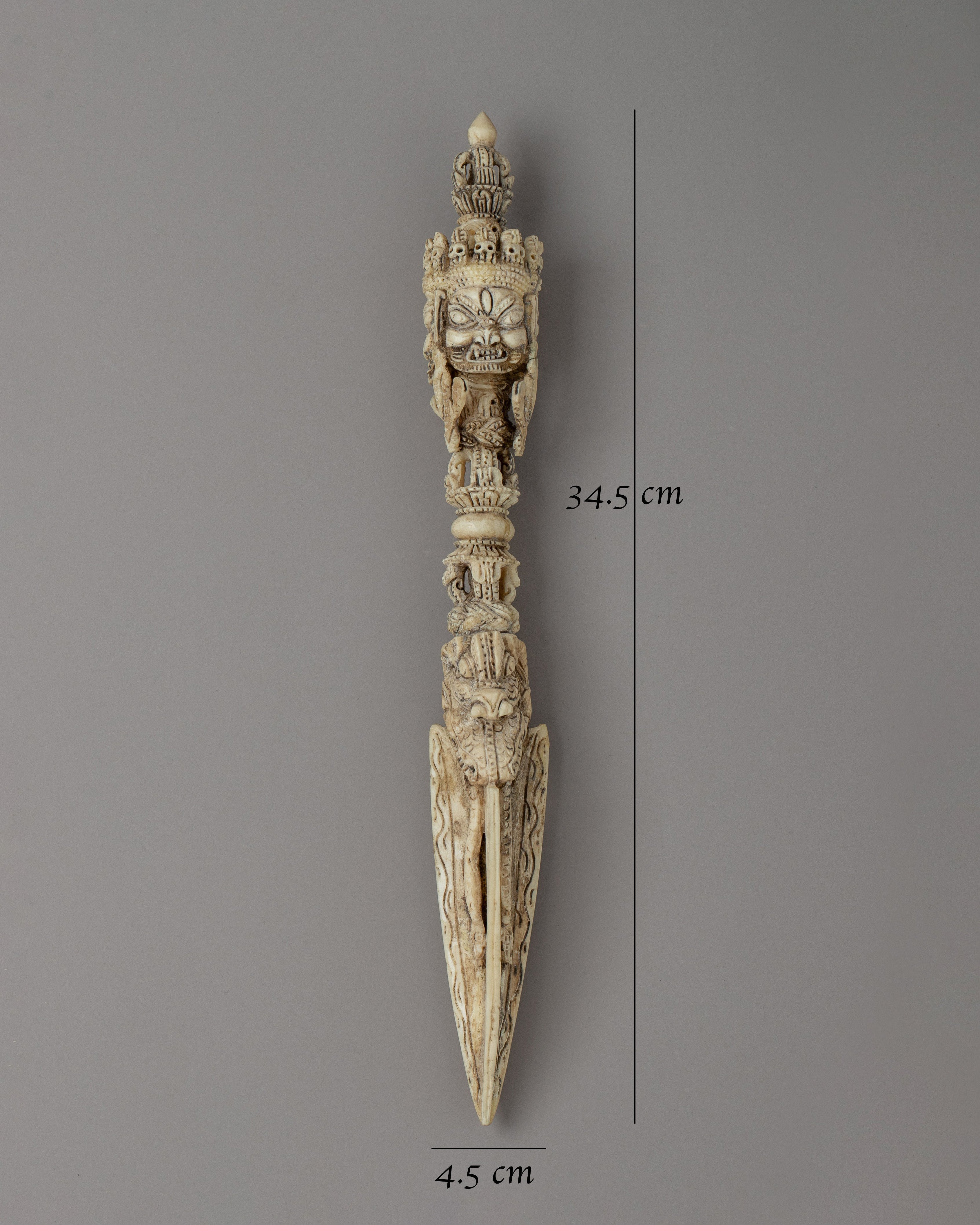 Religious Phurba Ritual Tool | A Handcrafted Buffalo Bone Tibetan Dagger
