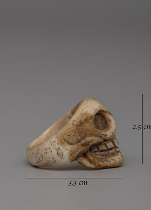Hand-carved Buffalo Bone Ring with Intricate Details | Symbol of Strength and Individuality