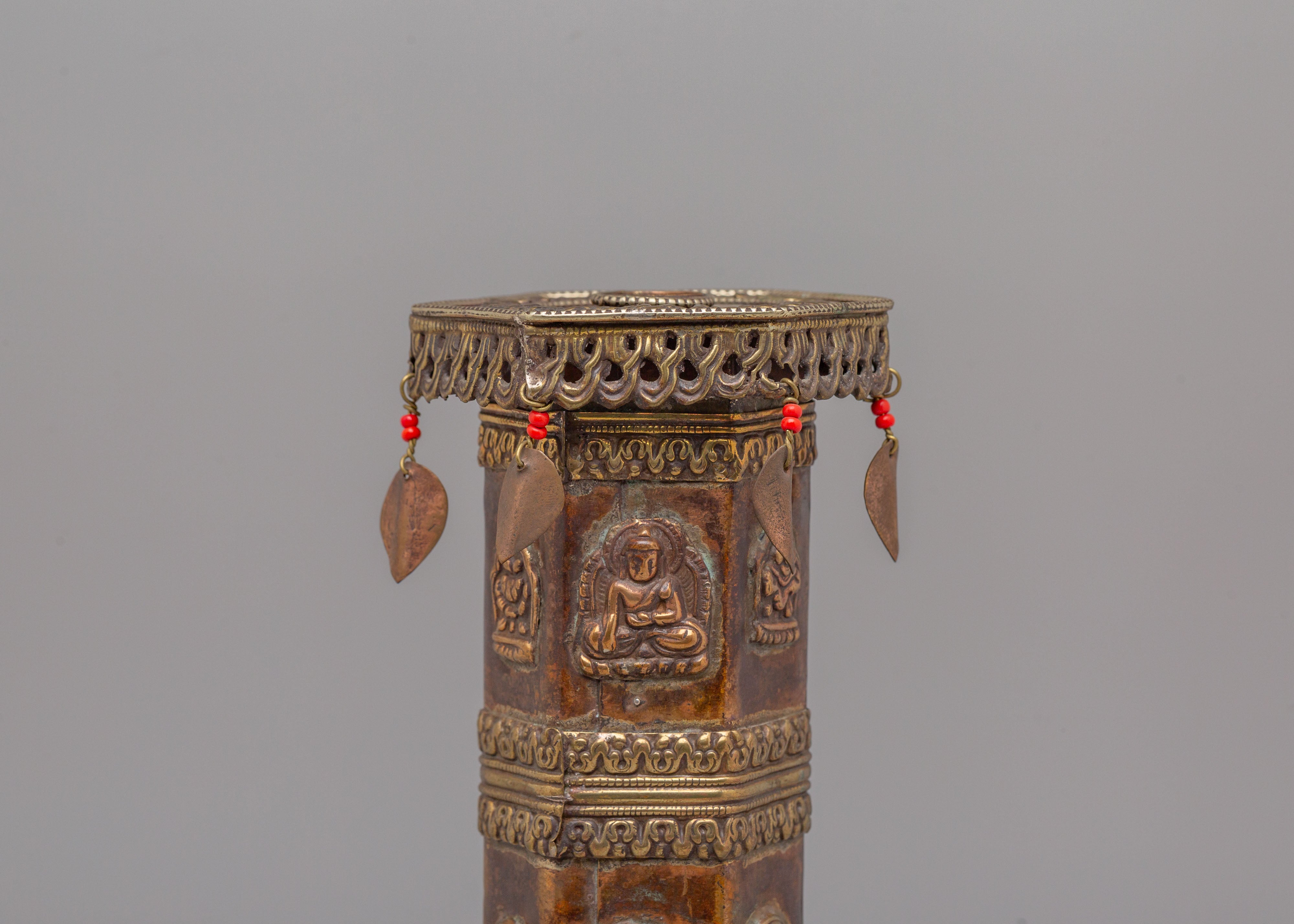 Himalayan Carved Incense Burner Pair | Ritual & Meditation Offering Vessels