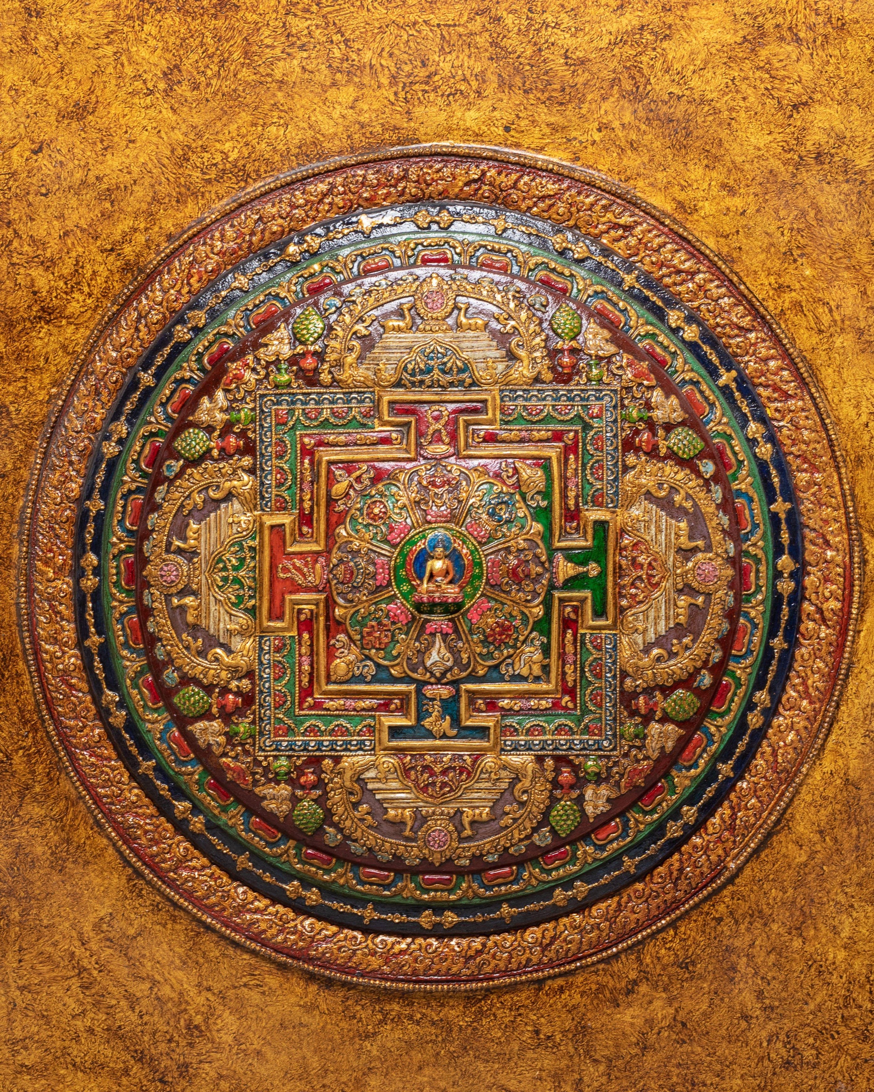 Sacred Shakyamuni Buddha Mandala Wall Hanging | Tibetan Buddha Mandala Art