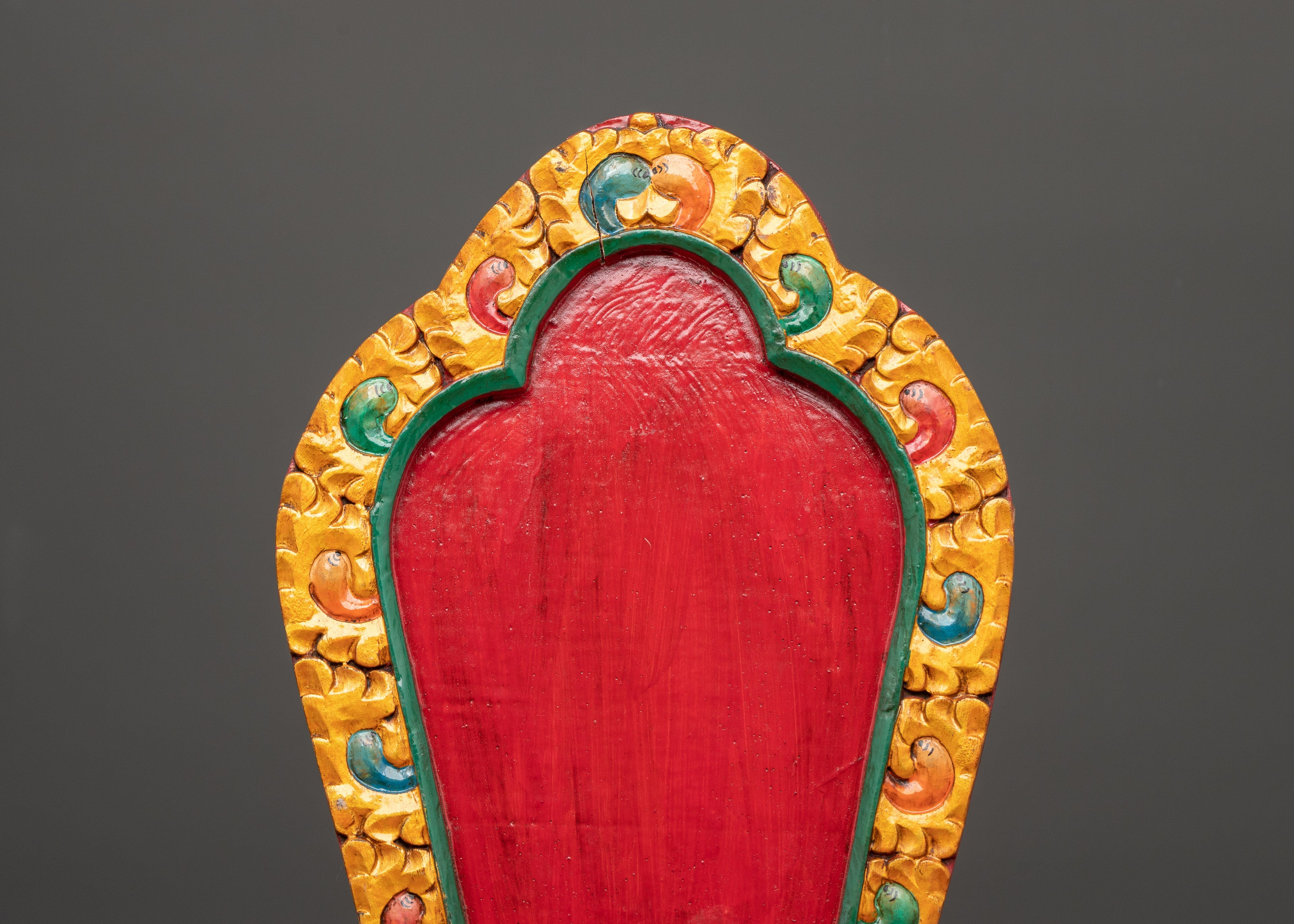 Tibetan Wooden Throne |  Sacred Stand for Buddha Statues & Rituals