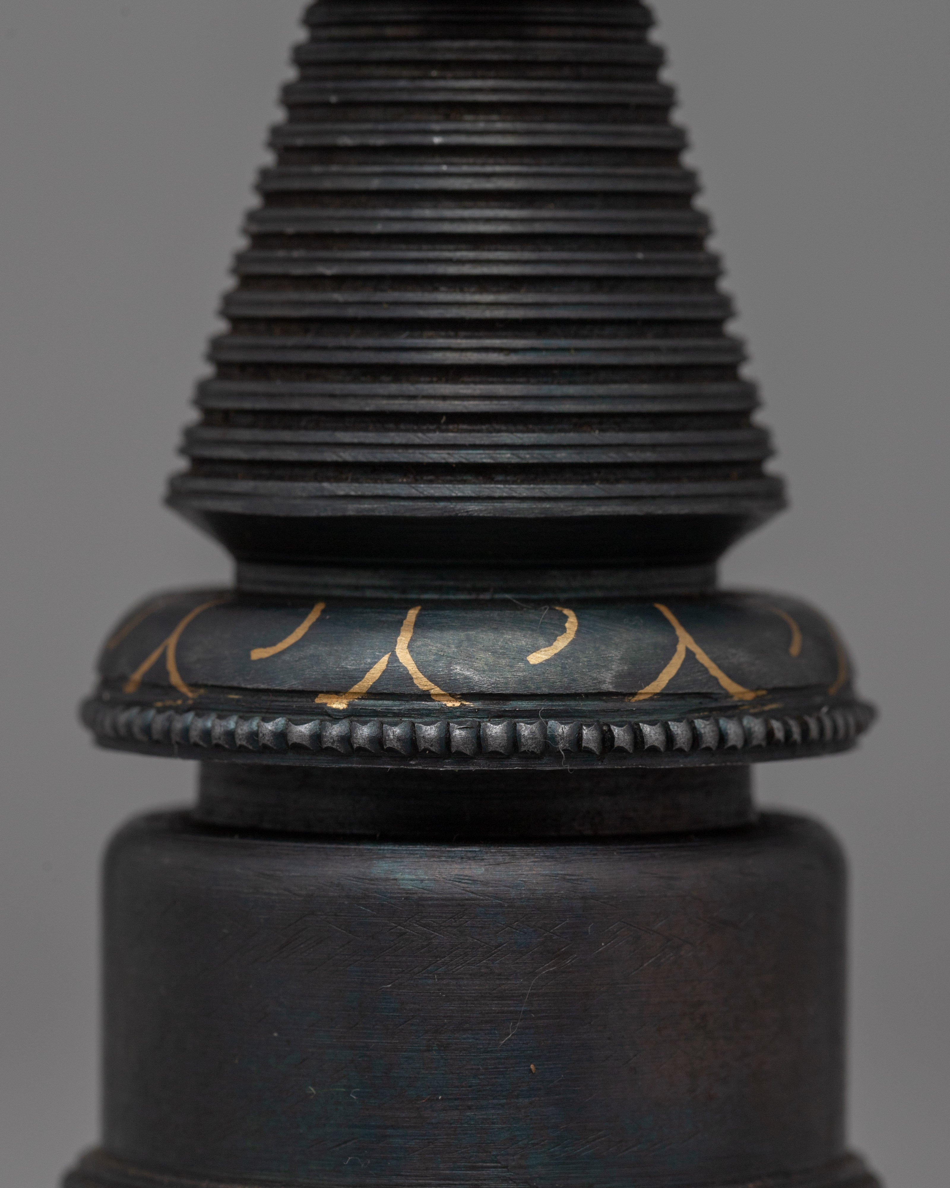 Authentic Handcrafted Tibetan Iron Stupa | Sacred Buddhist Shrine