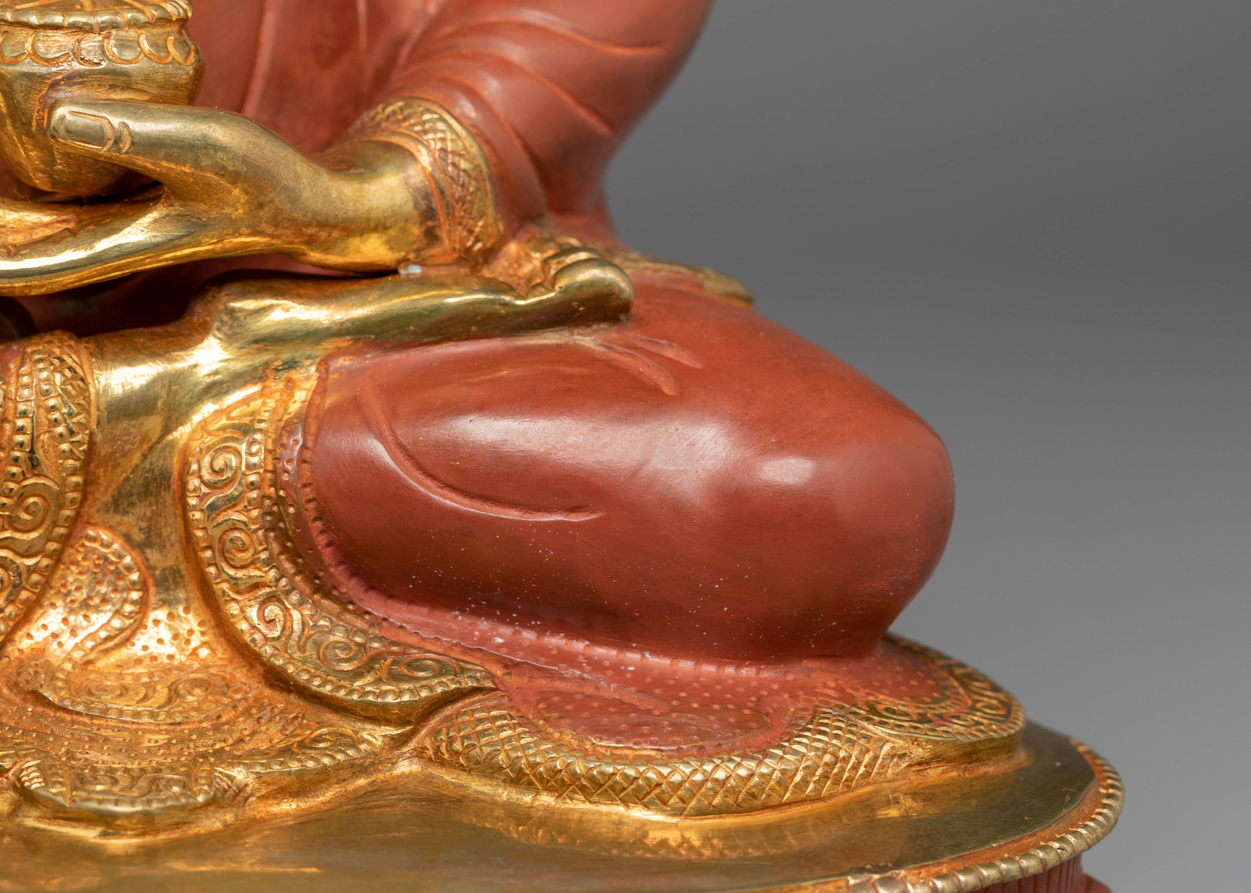 Tibetan Buddhist Statue of Shakyamuni Buddha | Statue with Turquoise and Coral