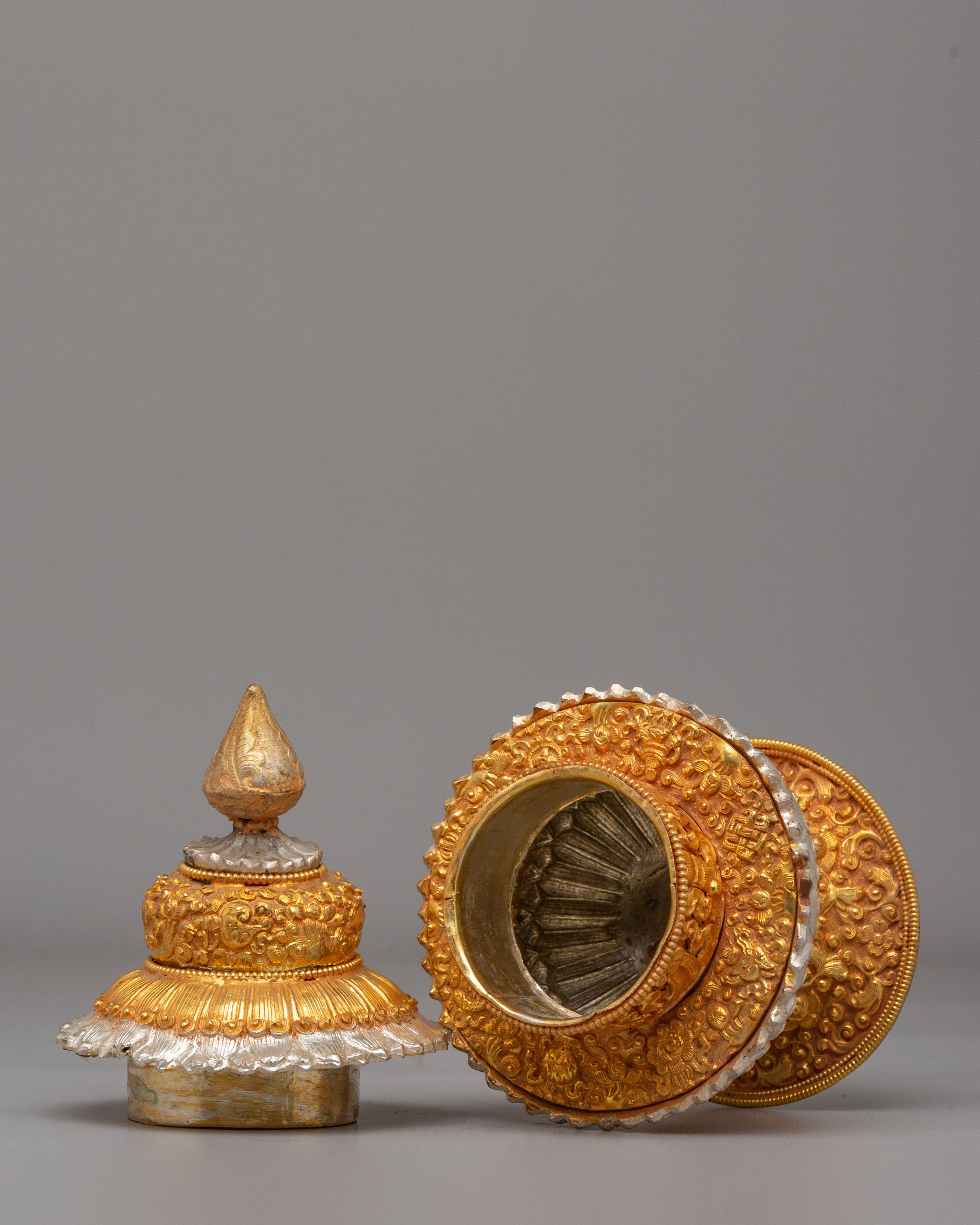 Gold-Plated Dhupur Rice Pot | Symbolic Offering Vessel
