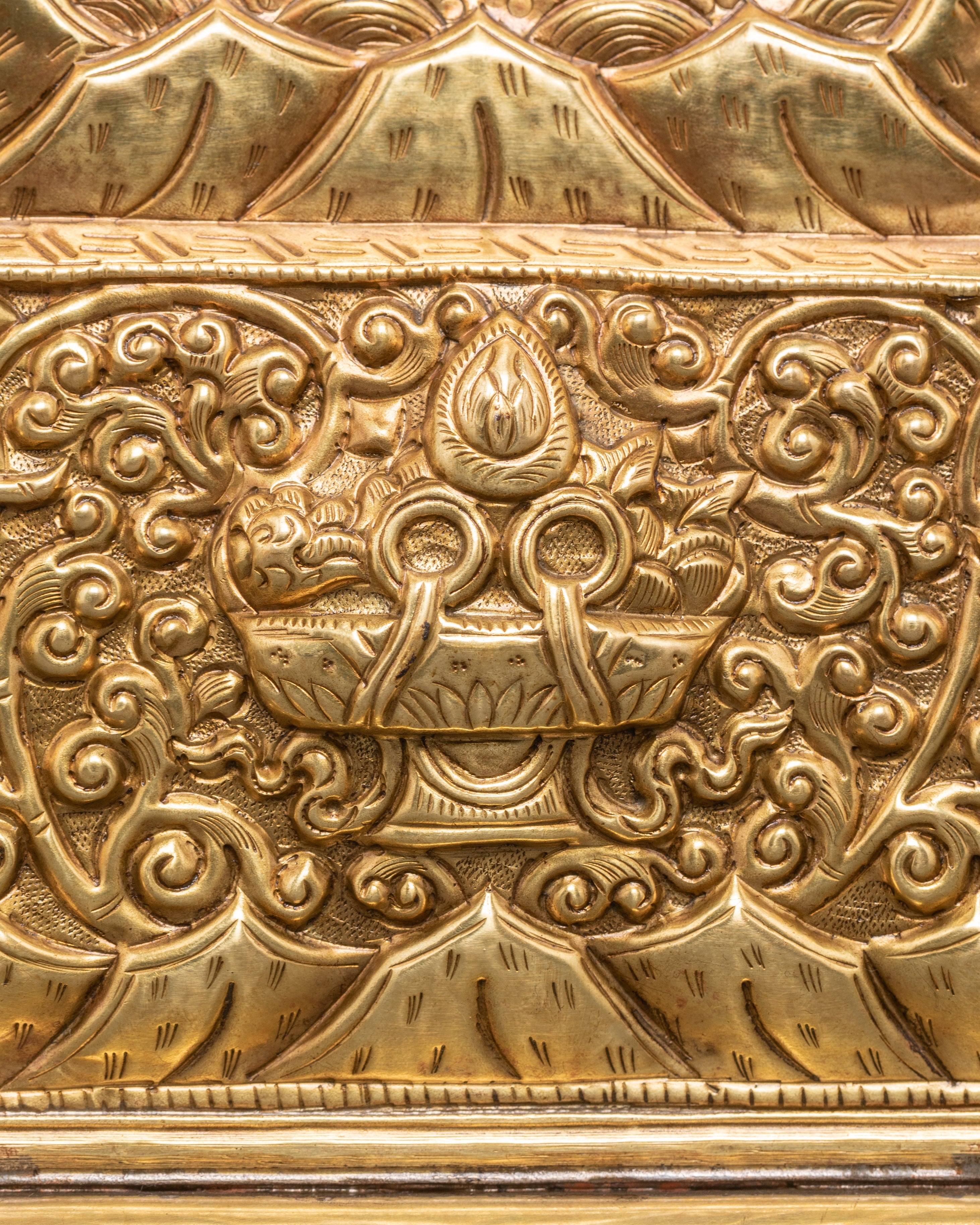 Spiritual Tibetan Buddhist Wall Hanging | Sacred Brass Vajra Symbol Wall Art