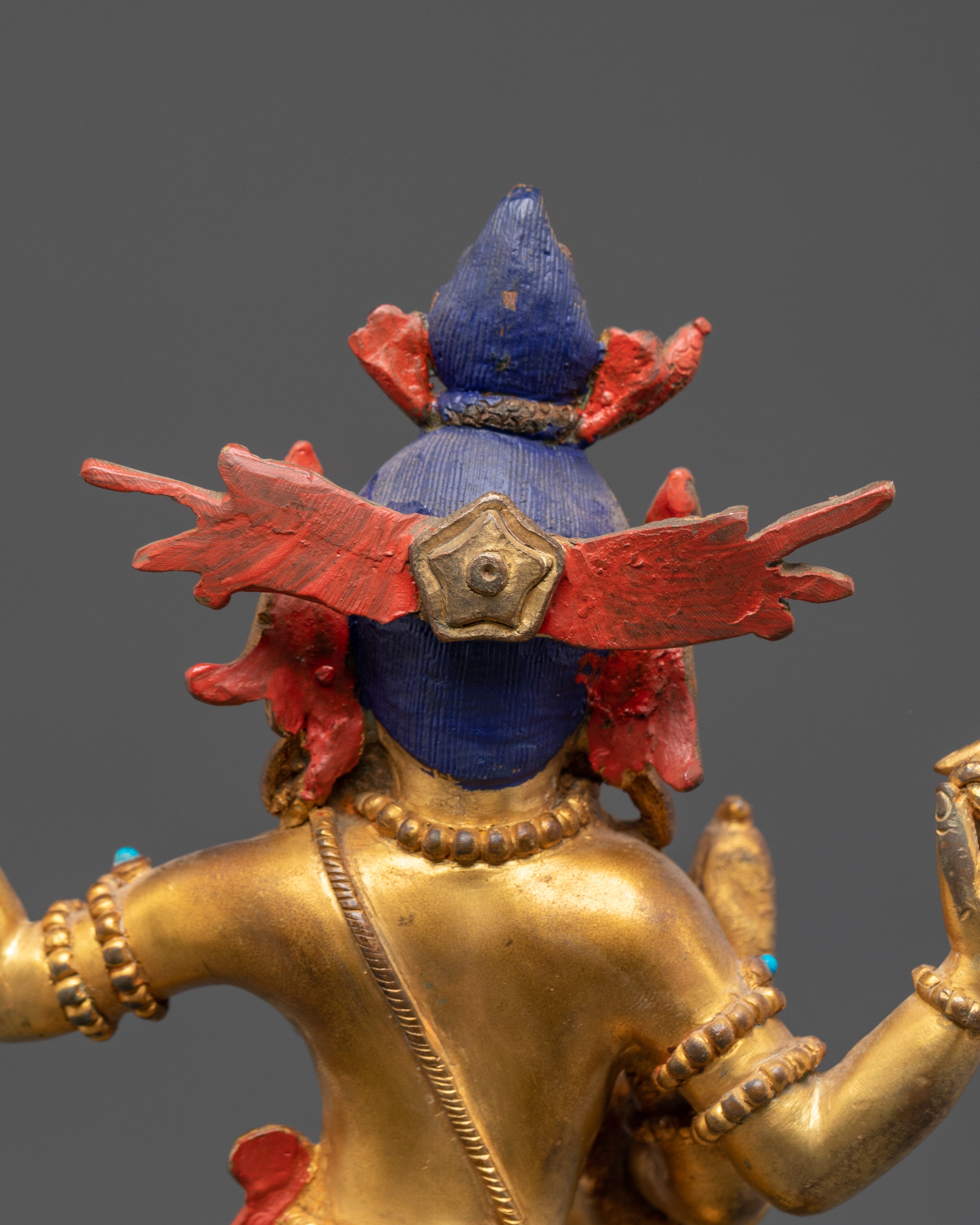 Divine Nataraj Dancing Statue | Gold Plated Copper Hindu God Sculpture