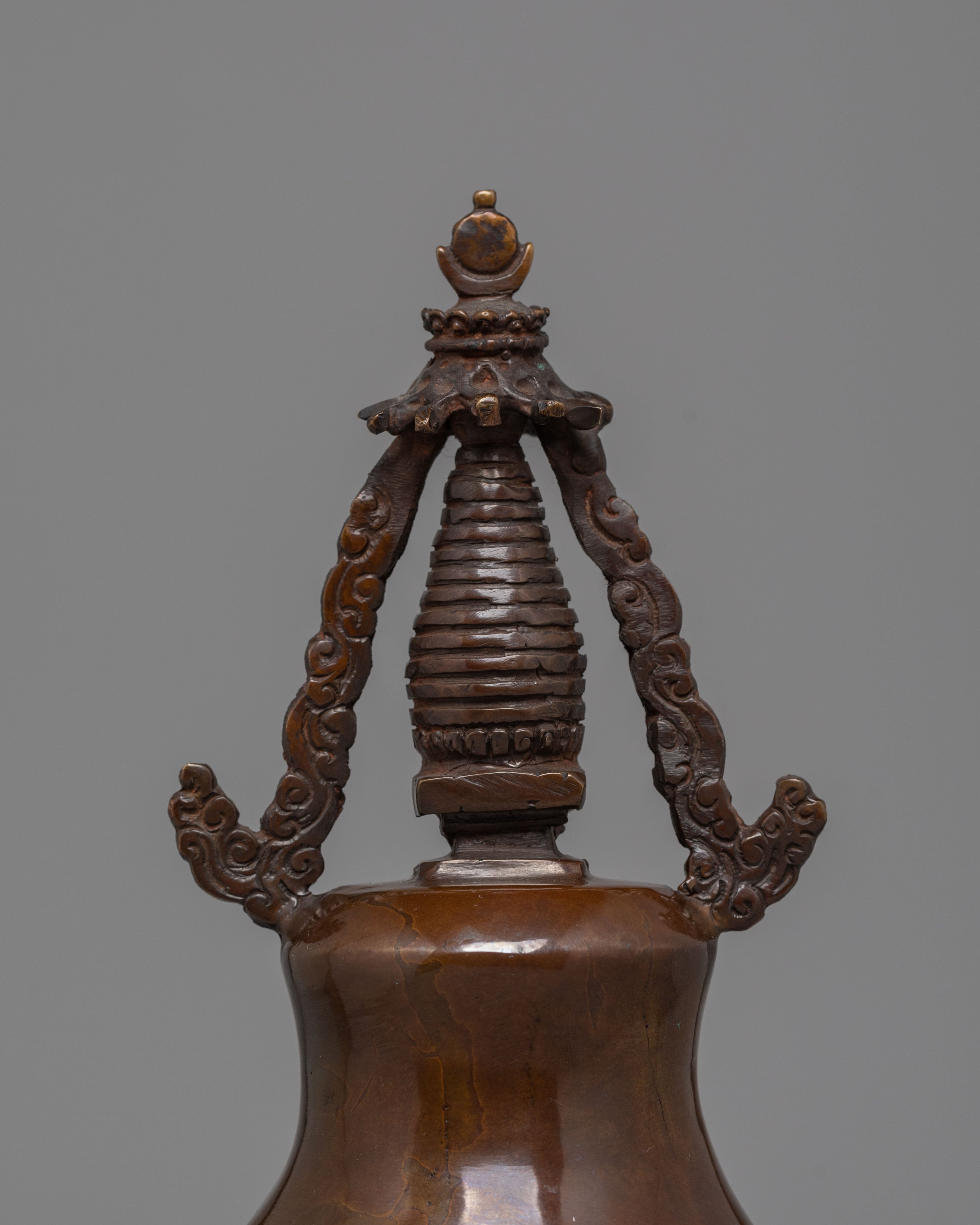 Handmade Decorative Copper Stupa | Oxidized Copper Stupa for Home Decor