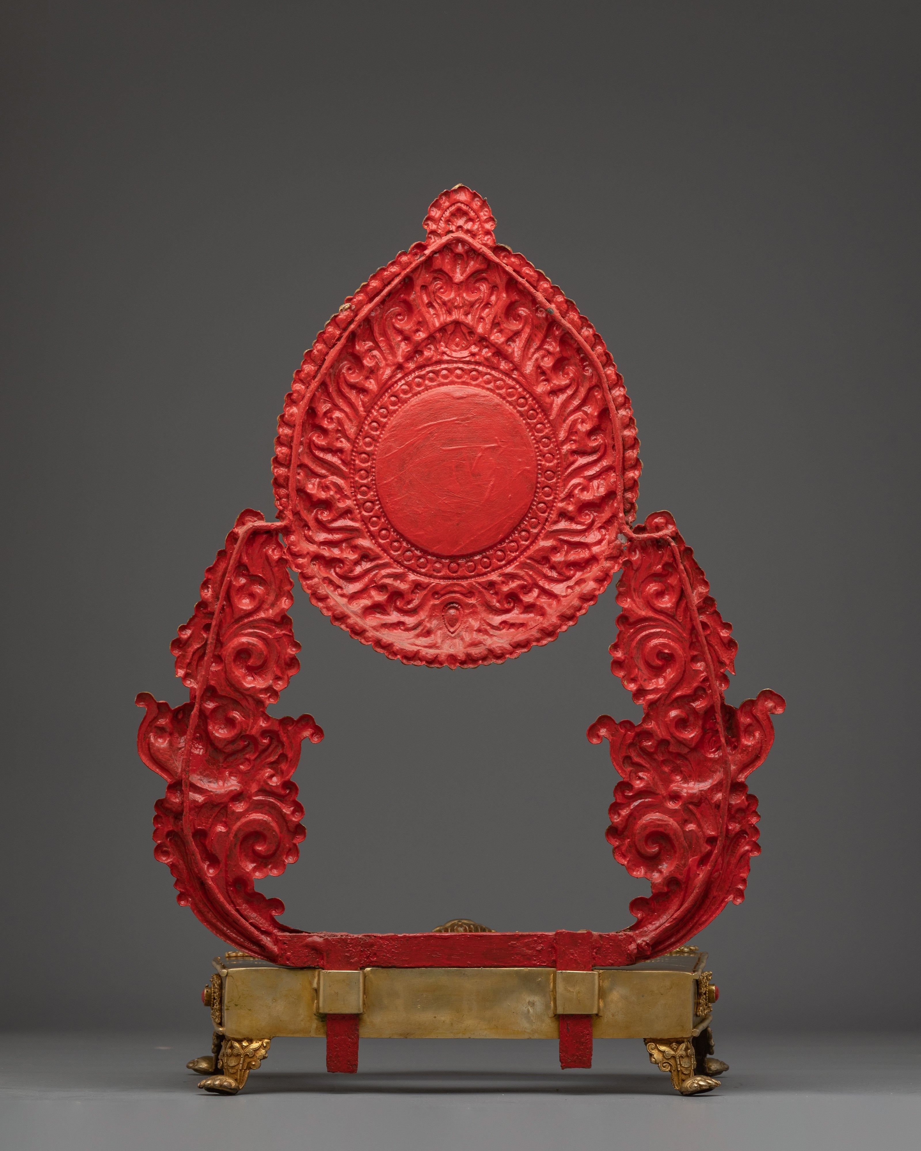 Traditional Gold-Plated, Copper Throne | Sacred Ritual Throne for Shrine
