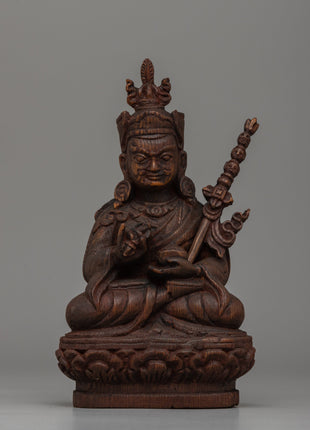 Guru Rinpoche Cedar Wood Statue