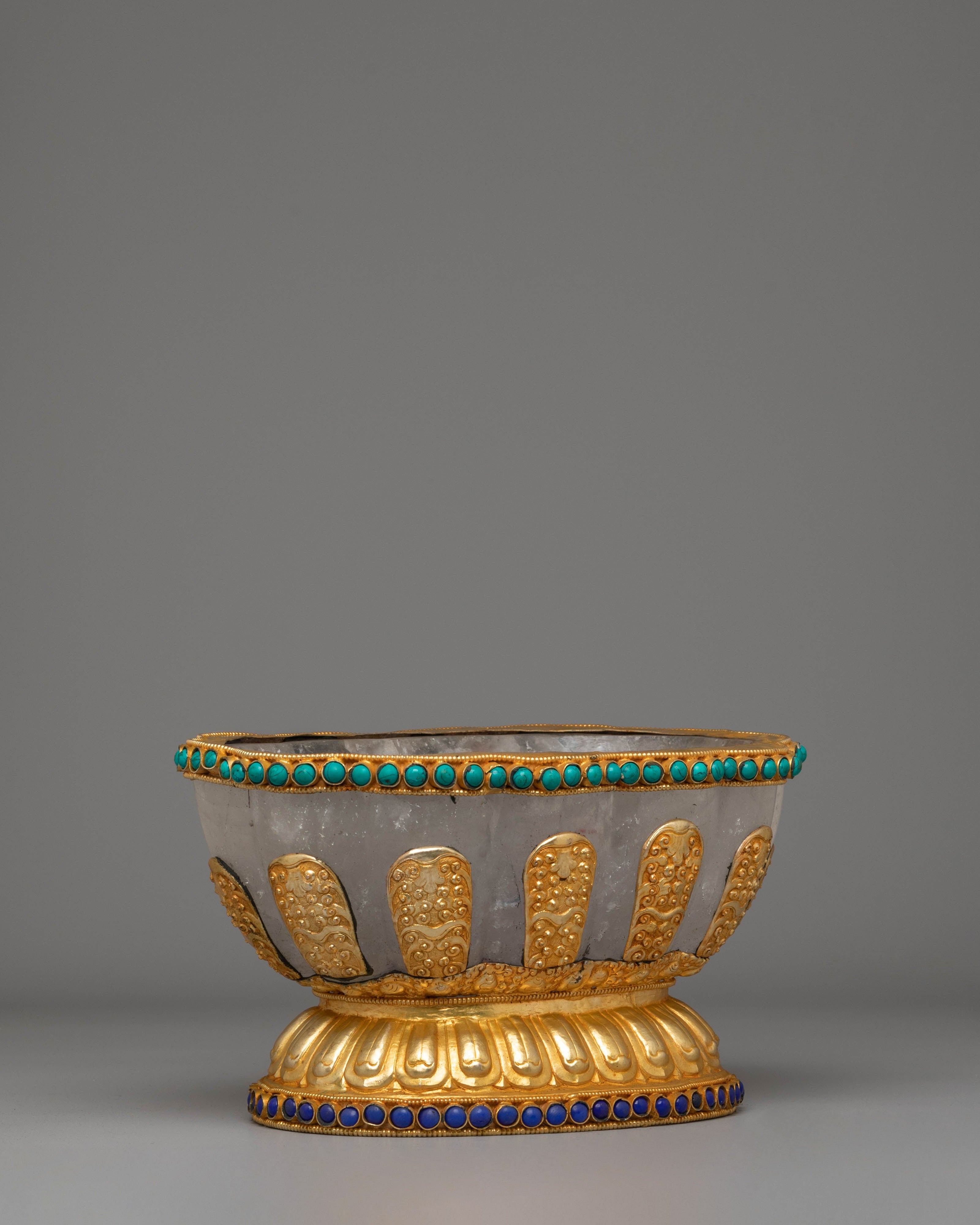 Electro Gold Plated Rice Pot for Offering | Tibetan Buddhist Ritual Tool