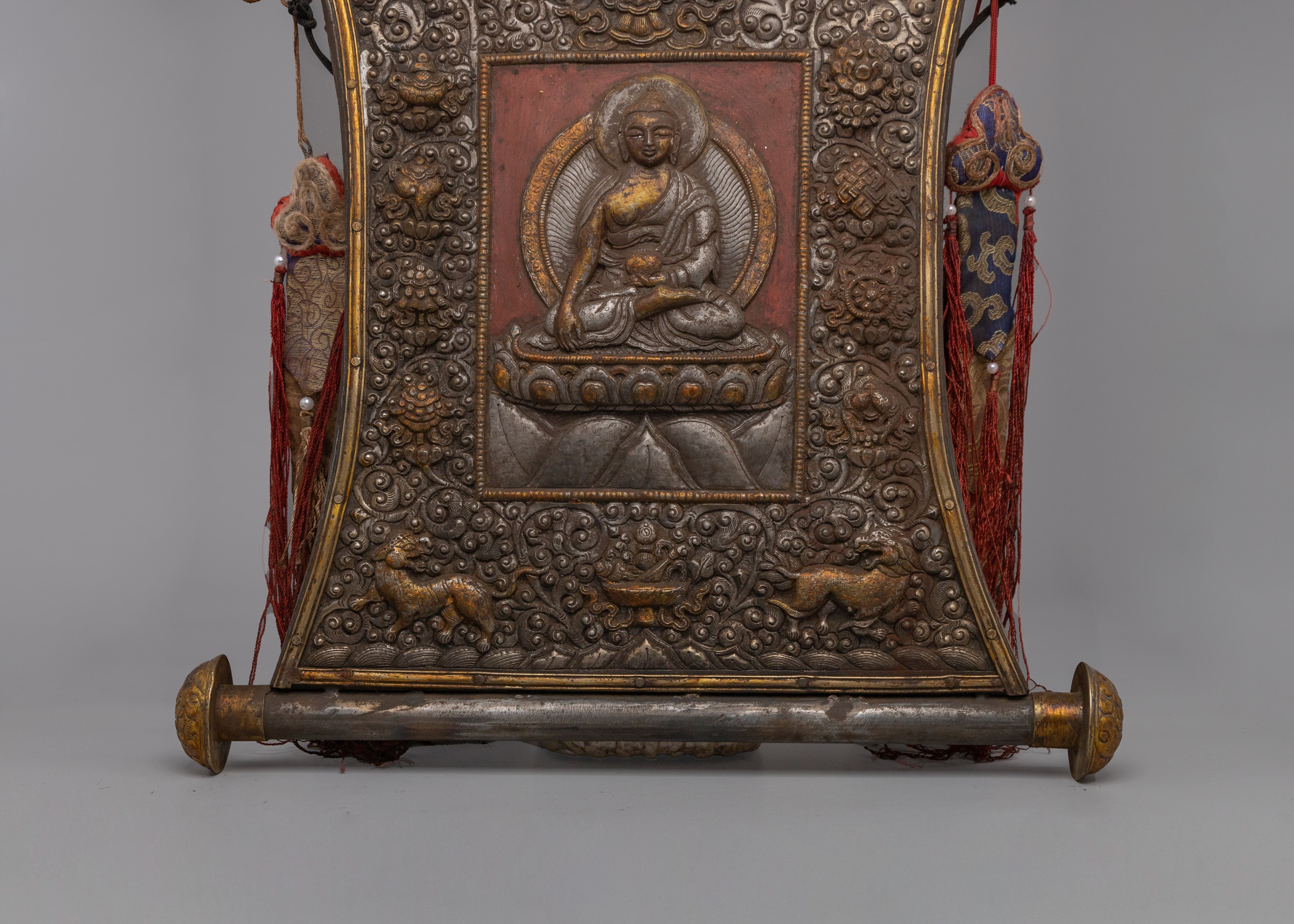 Sacred Shakyamuni Buddha Metal Thangka | Meditation and Spiritual Growth