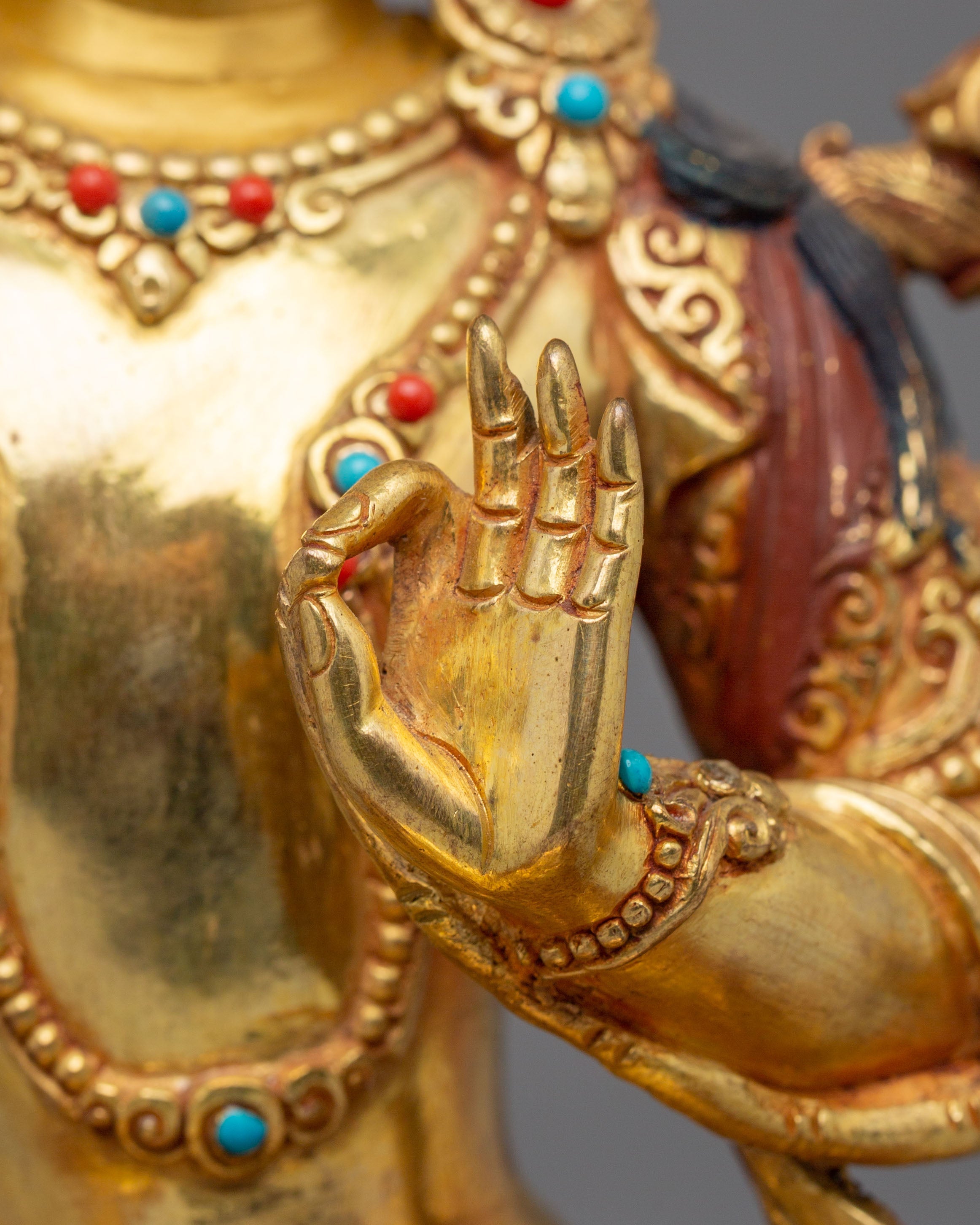 Handcrafted Tibetan Manjushri Bodhisattva Figurine for Decor