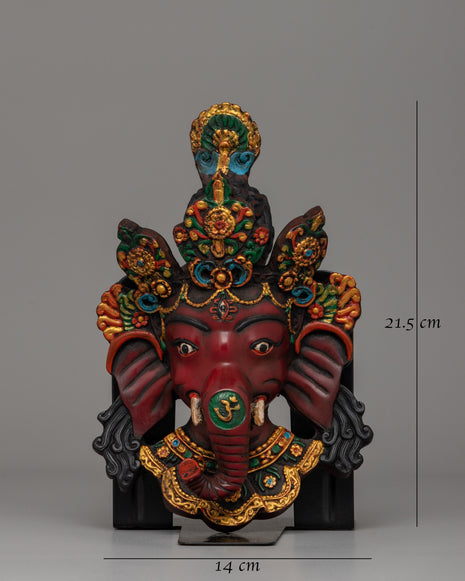 Handcrafted Lord Ganesh Mask in Ceramic | Hindu Deity