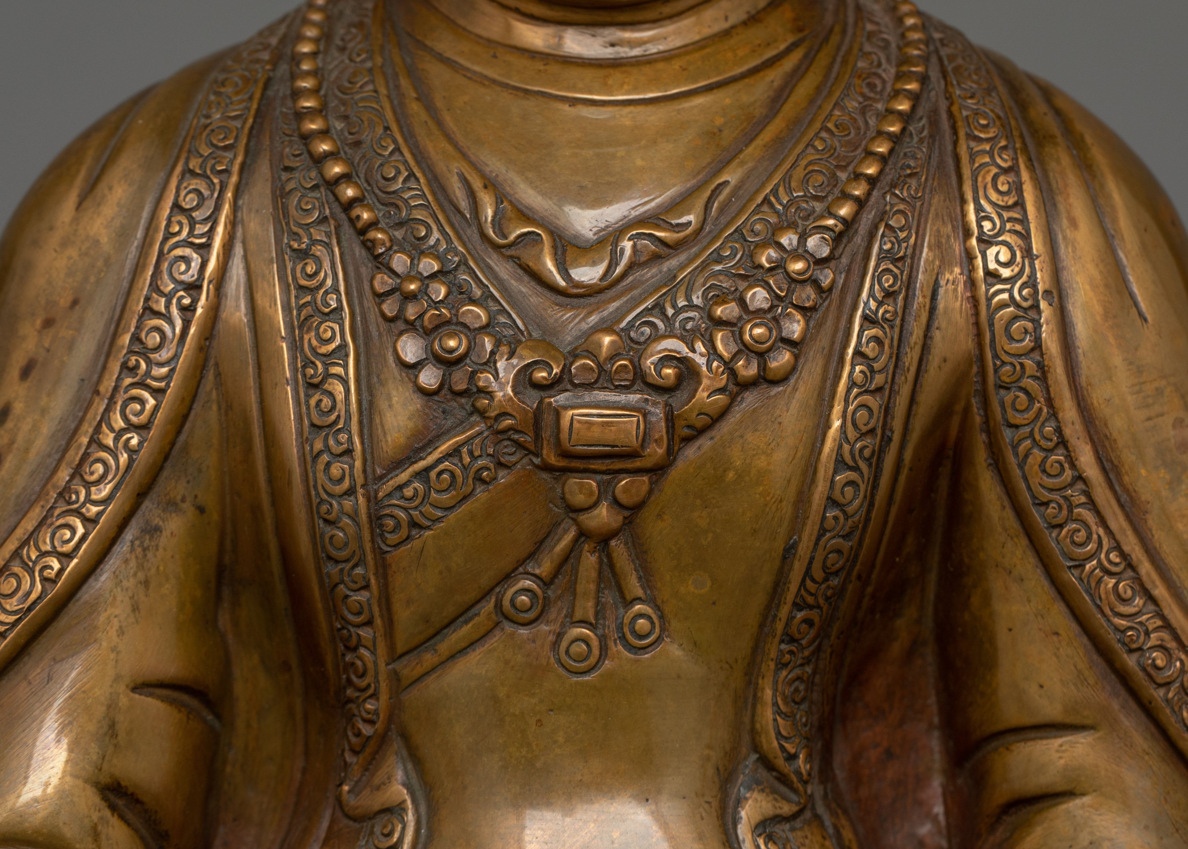 Handmade Marpha Buddhist Copper Statue | Nepalese Shrine Art