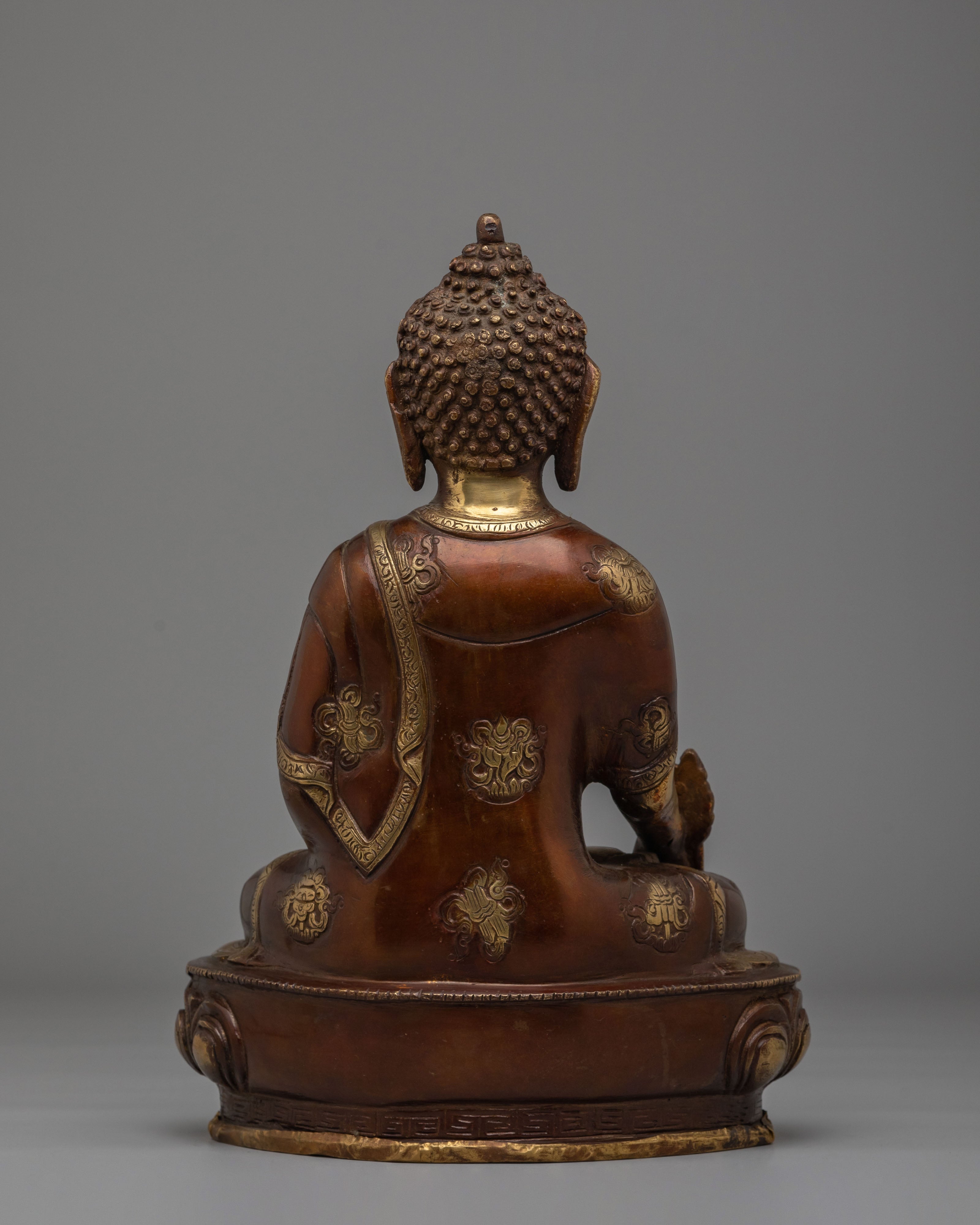 Scared Medicine Buddha Buddhist Statue | Handcrafted Brass Sculpture