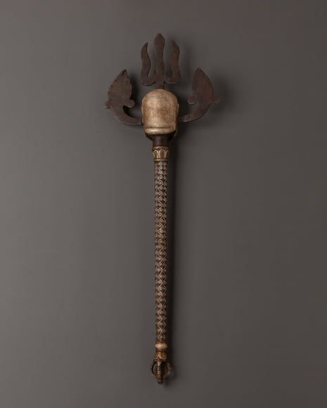 Khatvanga Ritual Staff |  Handcrafted Tibetan Tantric Scepter