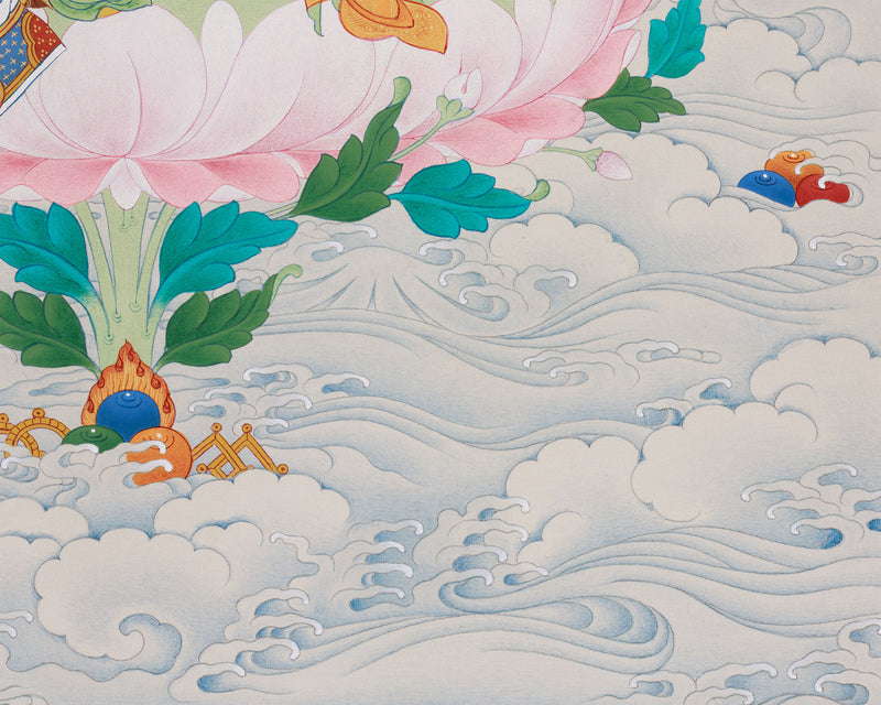 Precious Guru Rinpoche Thangka | Hand-Painted Tibetan Wrathful Deity