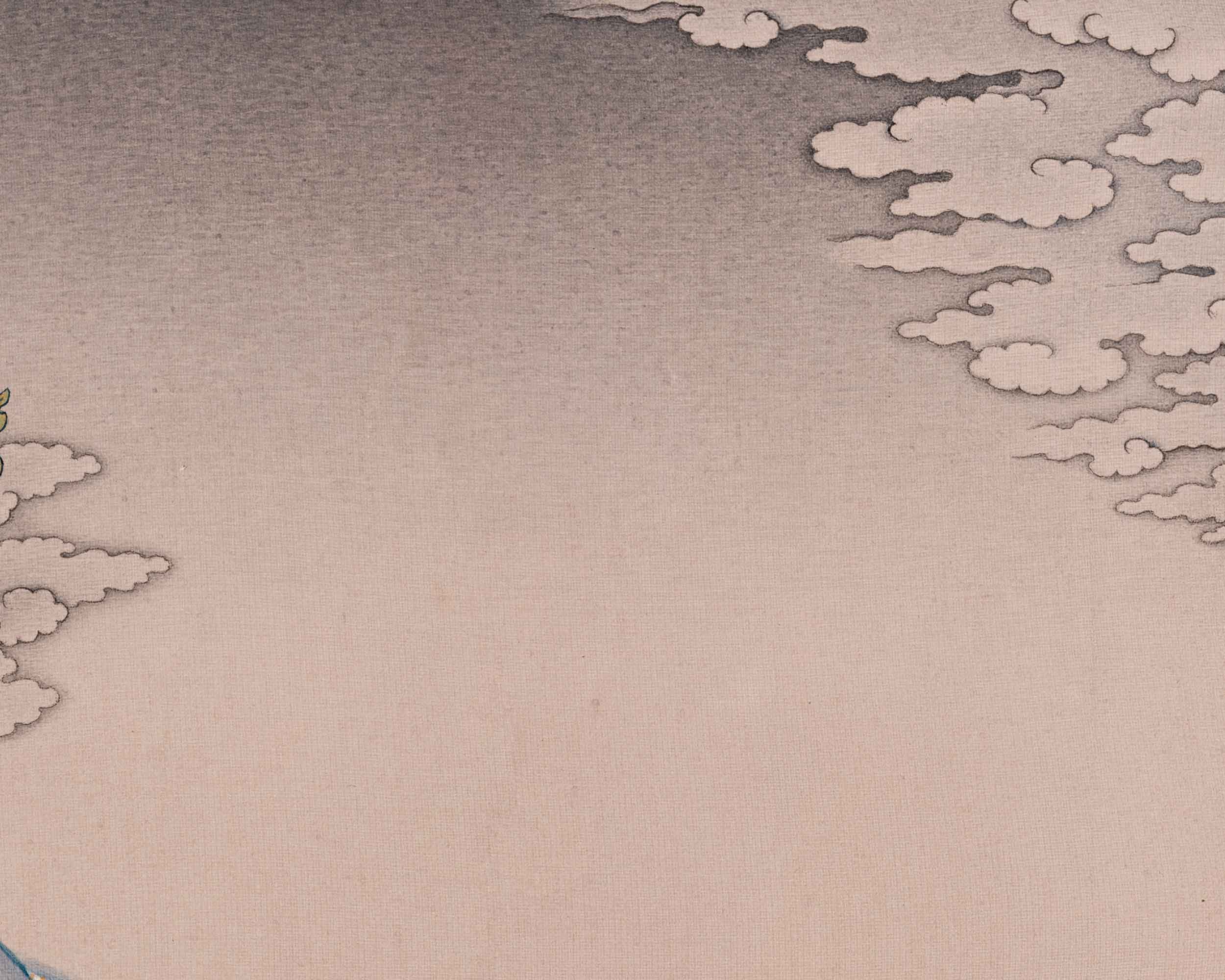 Thangka Print of White Tara | Tibetan Artwork of the Three Longevity Deities