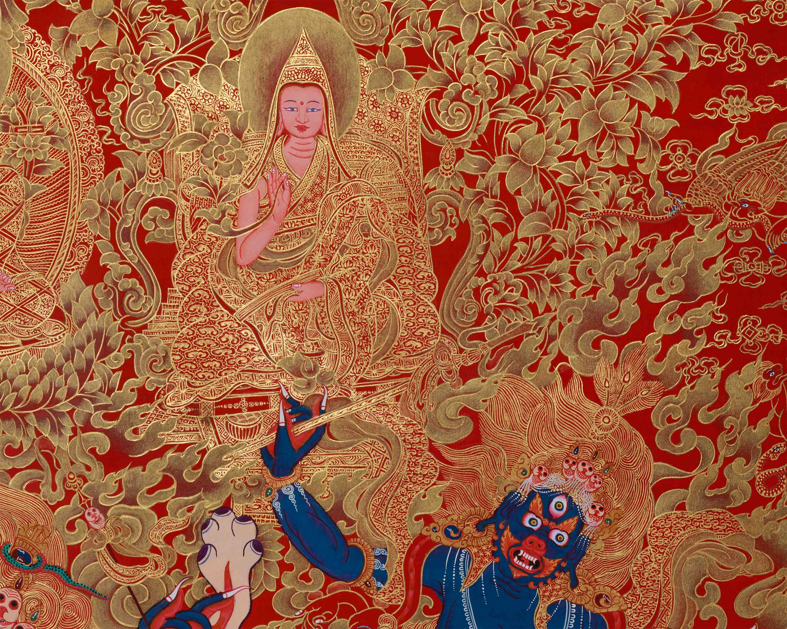 Fierce Six Armed Mahakala Print | Wrathful Protector Deity of Vajrayana Buddhism