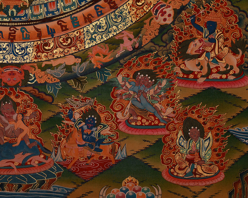 1000 Armed Chenrezig Mandala Thangka | Compassionate Protector and Divine Blessings