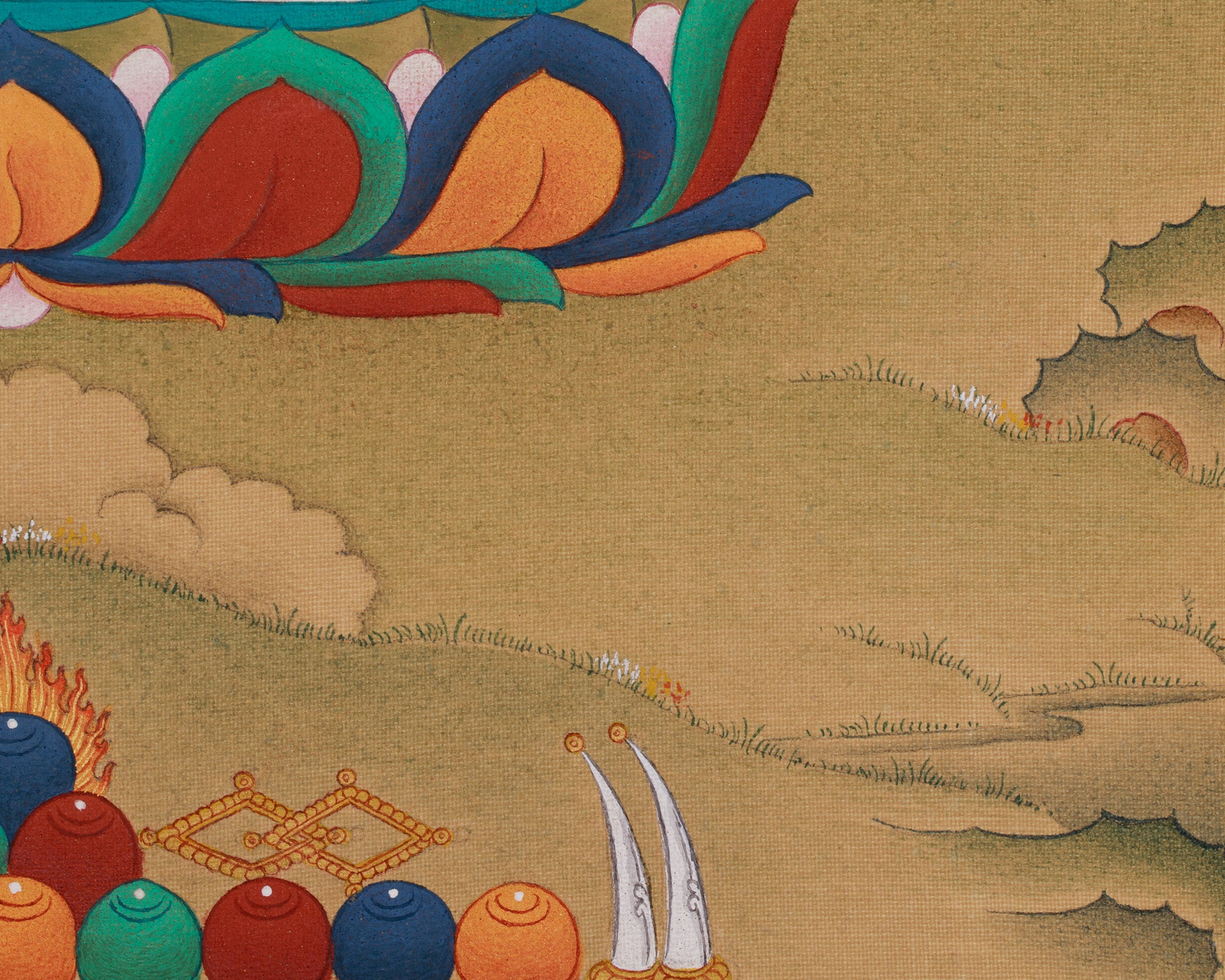 Traditional White Tara Thangka with Amitabha Buddha | Female Bodhisattva