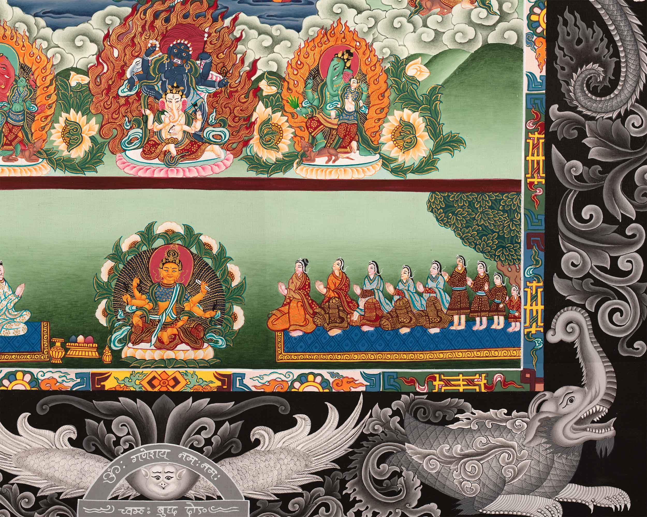 Traditional Newari Pauba Print For Ganesh Stotram Practice | Paubha Print For Ganesh Chaturthi Celebration
