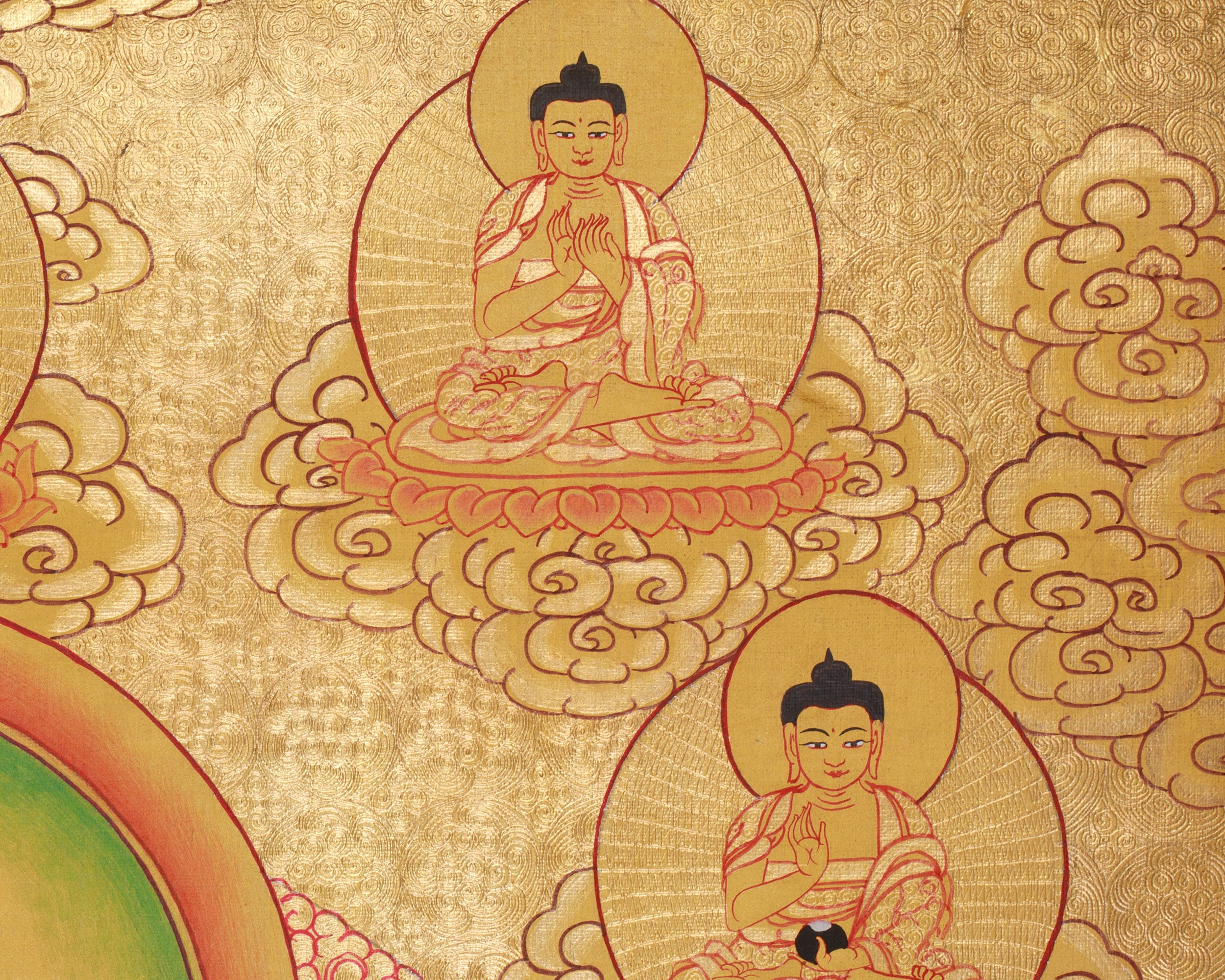 Chenrezig With Five Dhyani Buddha | Featuring Manjushri and Vajrapani
