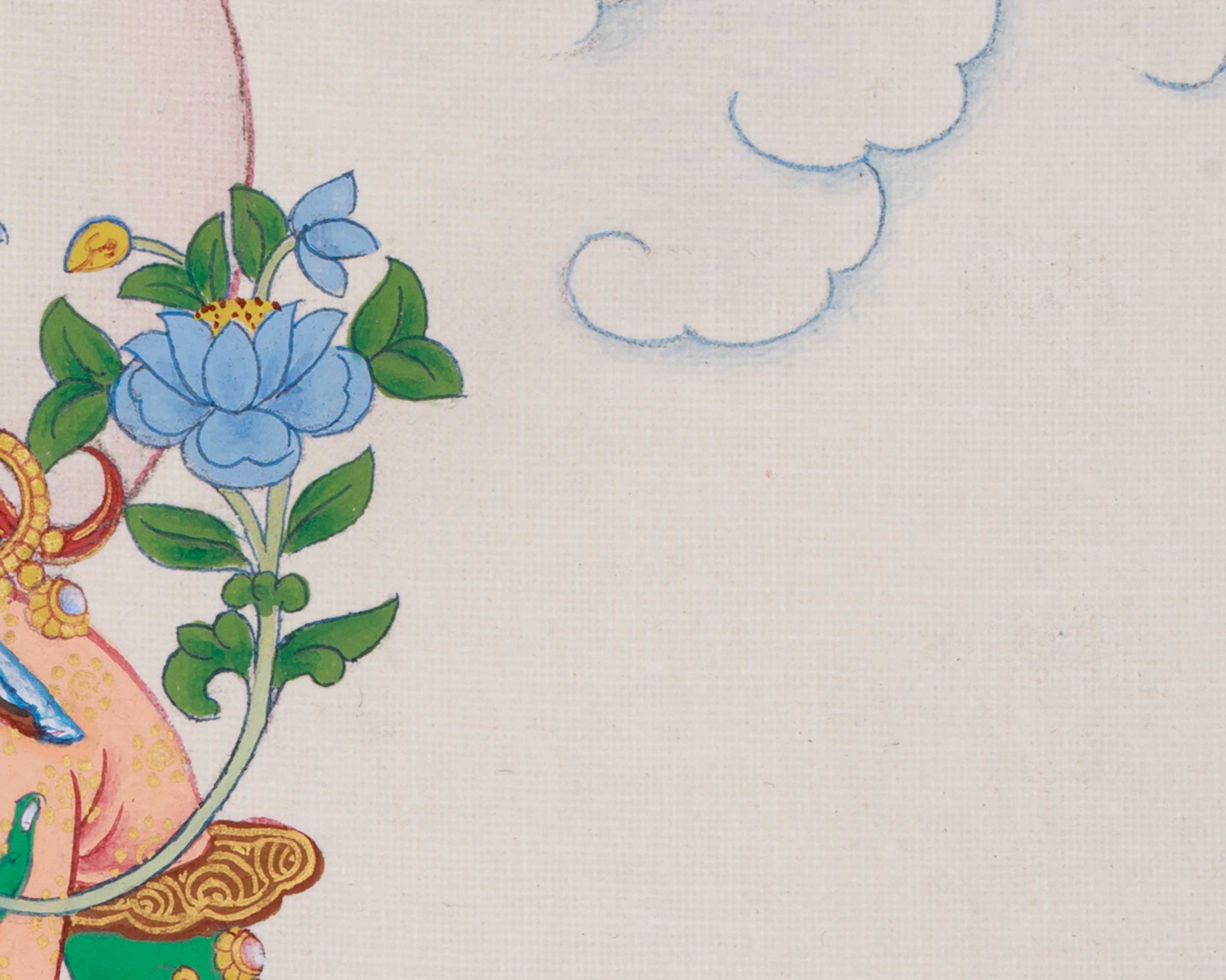 Hand-Painted Buddhist Goddess Green Tara Painting | Compassionate Protector