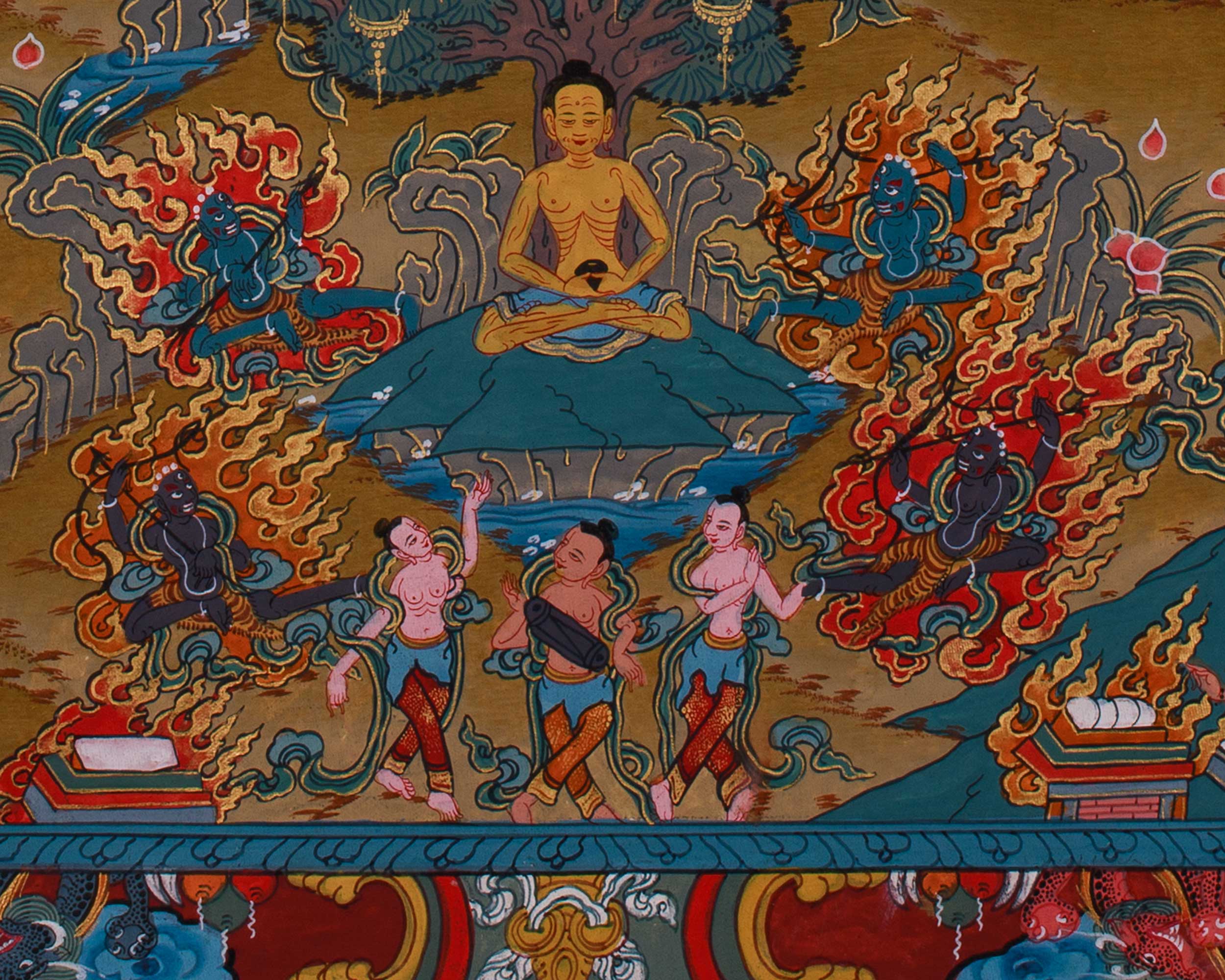 Tibetan Thangka of Buddha Life History | Sage of Shakya Clan