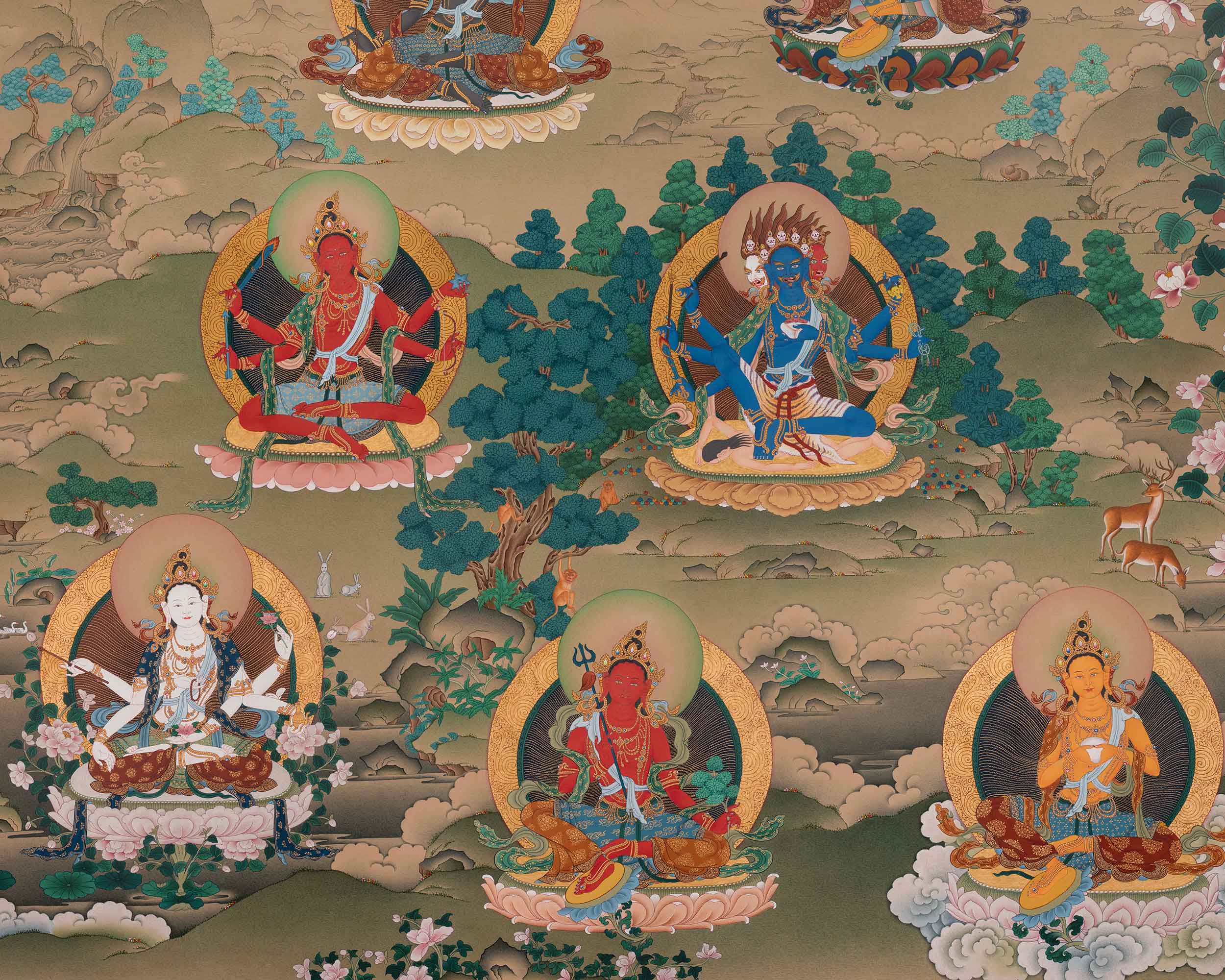 21 Tara Buddhist Art | Compassion and Healing Thangka | Shyama Tara