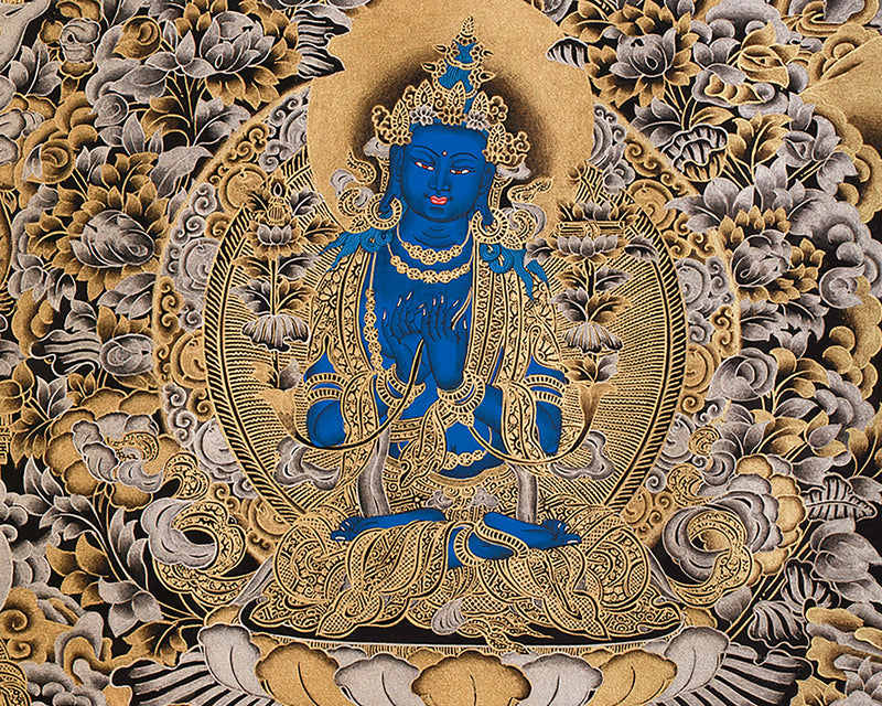 Rig Sum Gonpo | The Triad of Bodhisattvas Avalokiteshvara, Manjushri, and Vajrapani