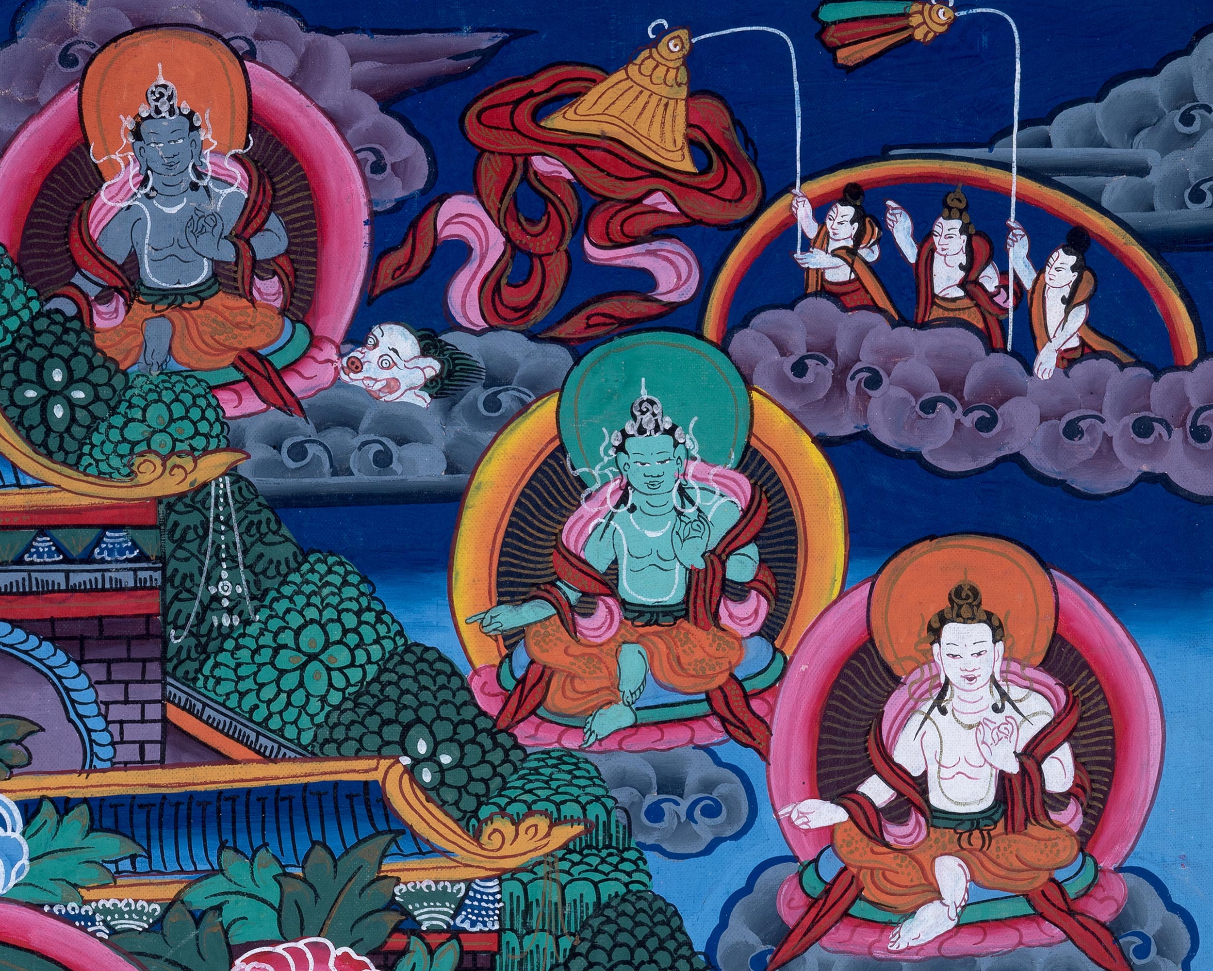 Old Green Tara Thangka, Traditional Wall Decors | Mother of Liberation