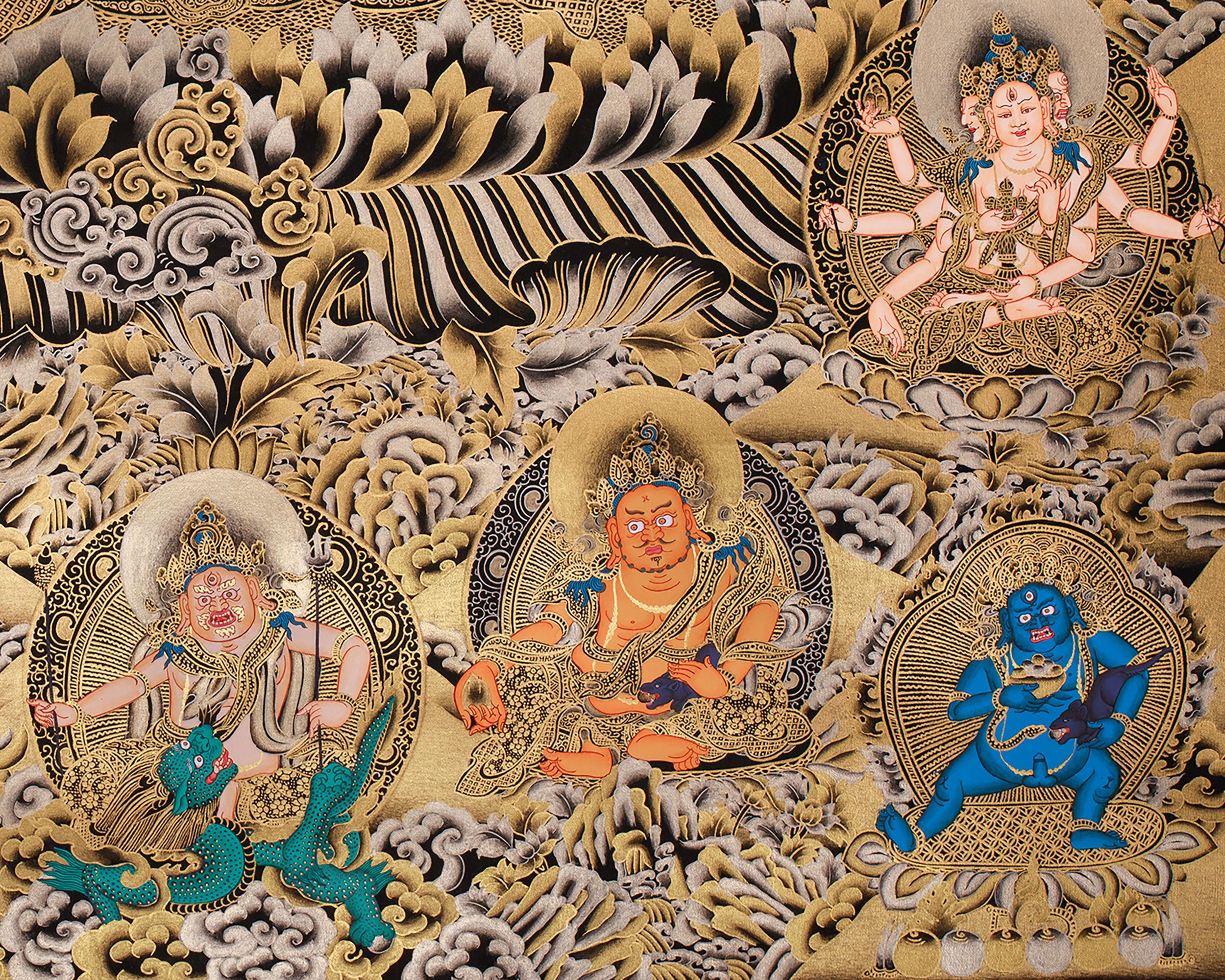 Regal 24K Gold Thangka of White Tara | Ethereal Presence of Goddess Dolma