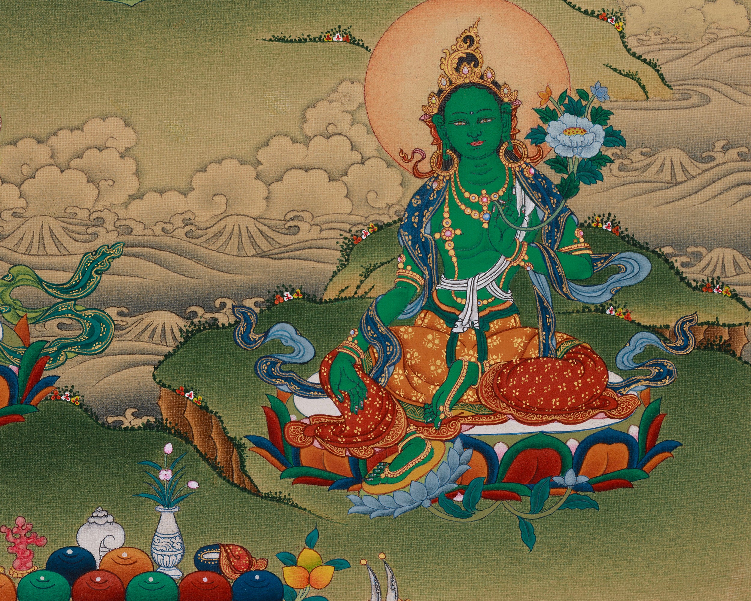Buddhist Deity Dukar Thangka | The Supreme Protector