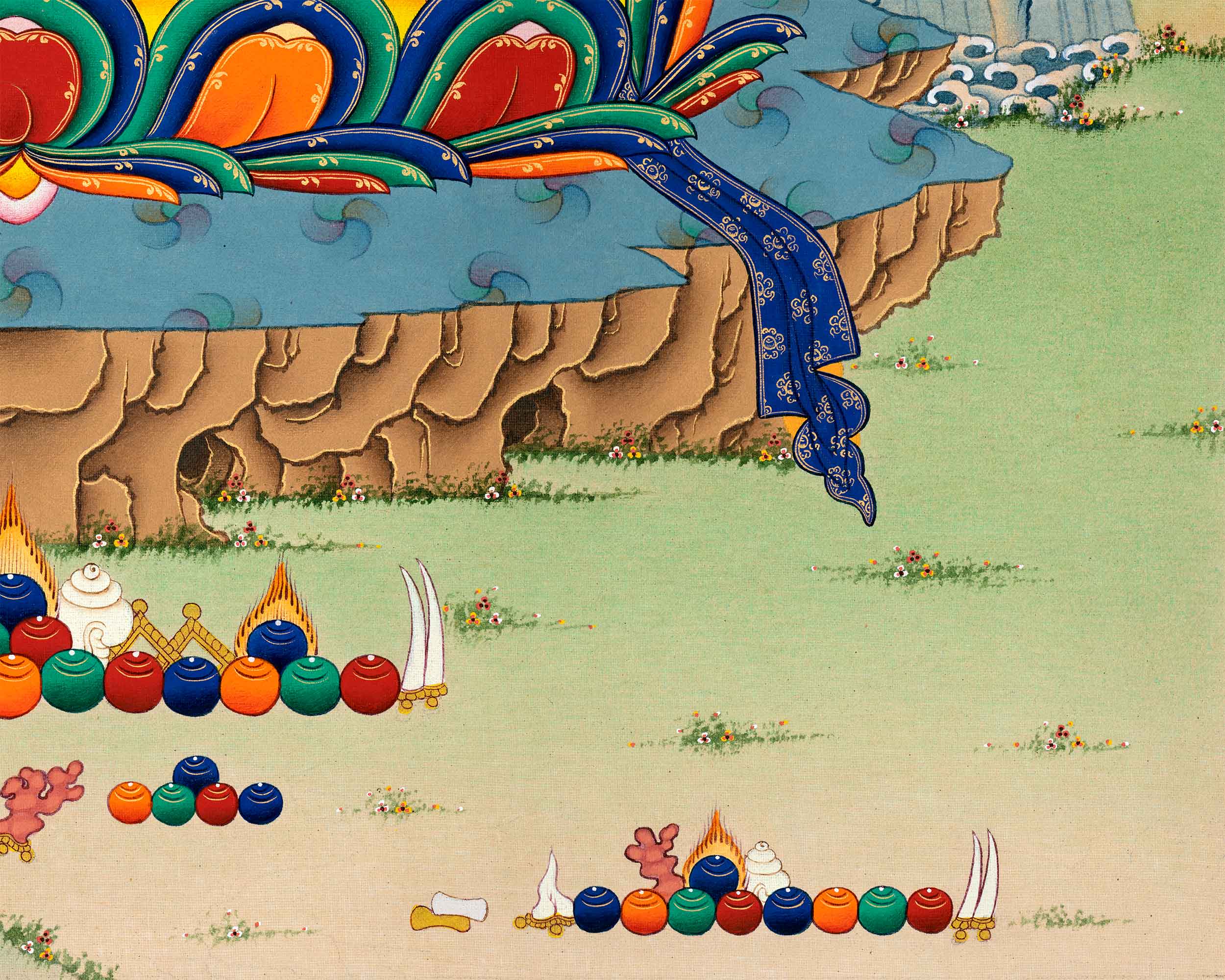Namgyalma Thangka Print | Canvas of Healing Light | Enveloping Serenity and Blessings