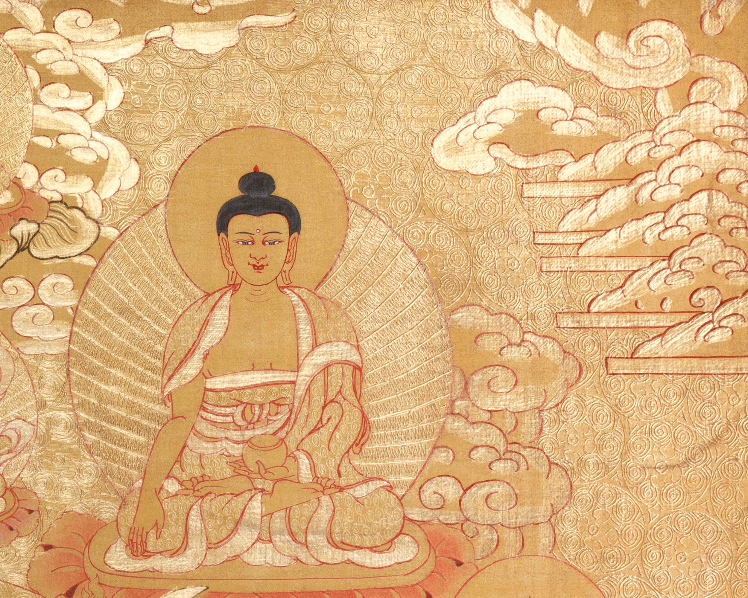 Padmasambhava Tibetan Master Thangka | A Sacred Representation of Guru Rinpoche with Other Divine Beings