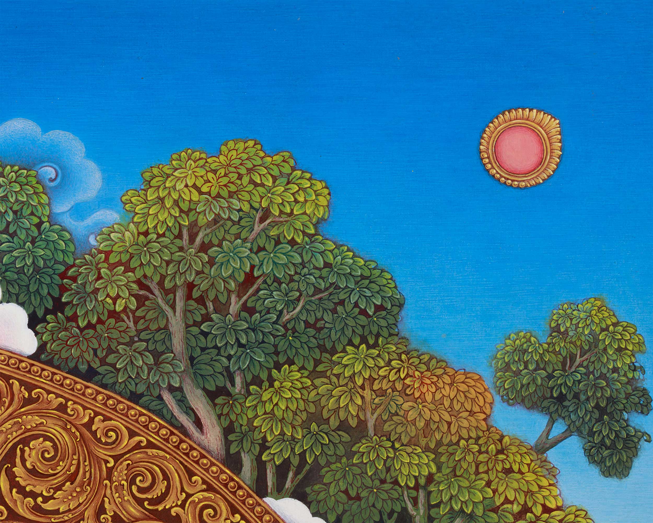 Dzambhala, Deity of Prosperity and Fortune | Radiant Paubha Art for Abundance